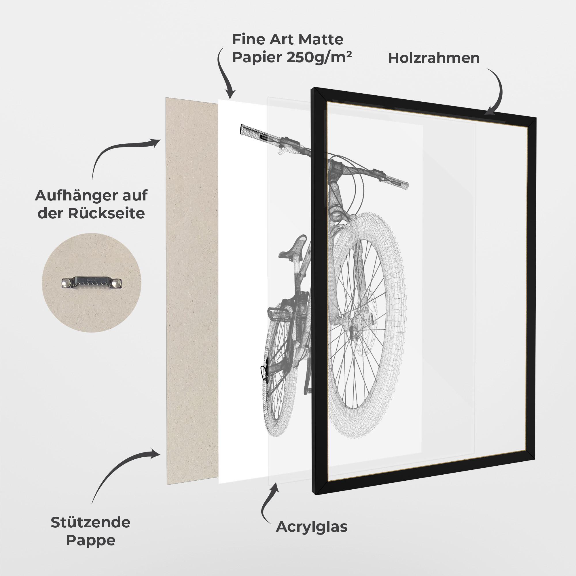 Gerahmte Poster Mountain Bicycle 3d Model mockup 1