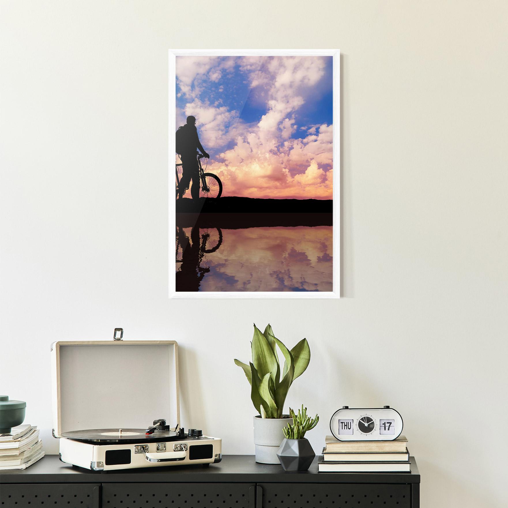Gerahmte Poster Bike Sunset mockup 2