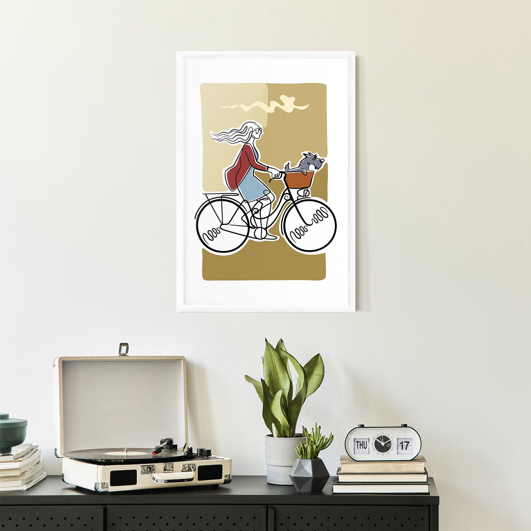 Gerahmte Poster Dog On Bike mockup 2