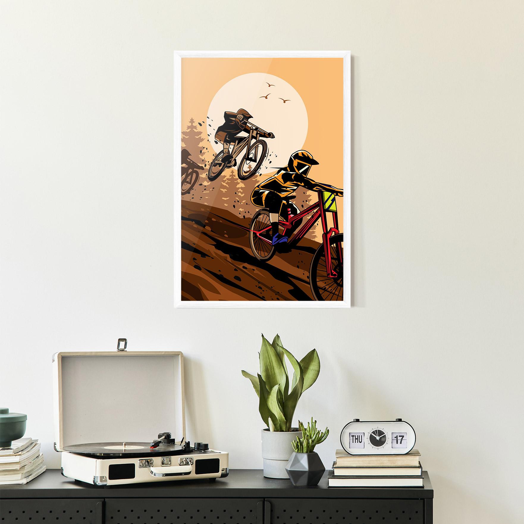 Gerahmte Poster Downhill Bike mockup 2