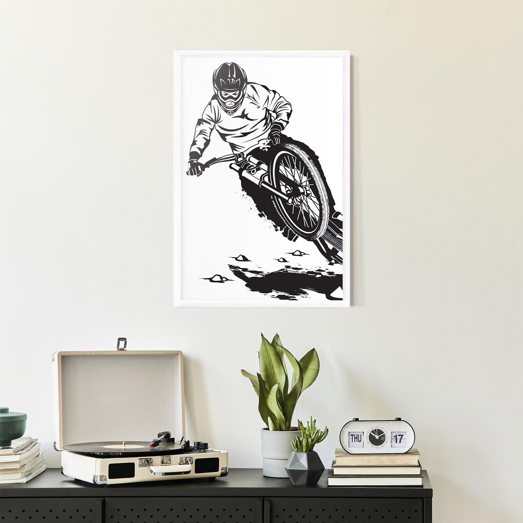 Gerahmte Poster Standing Downhill mockup 2