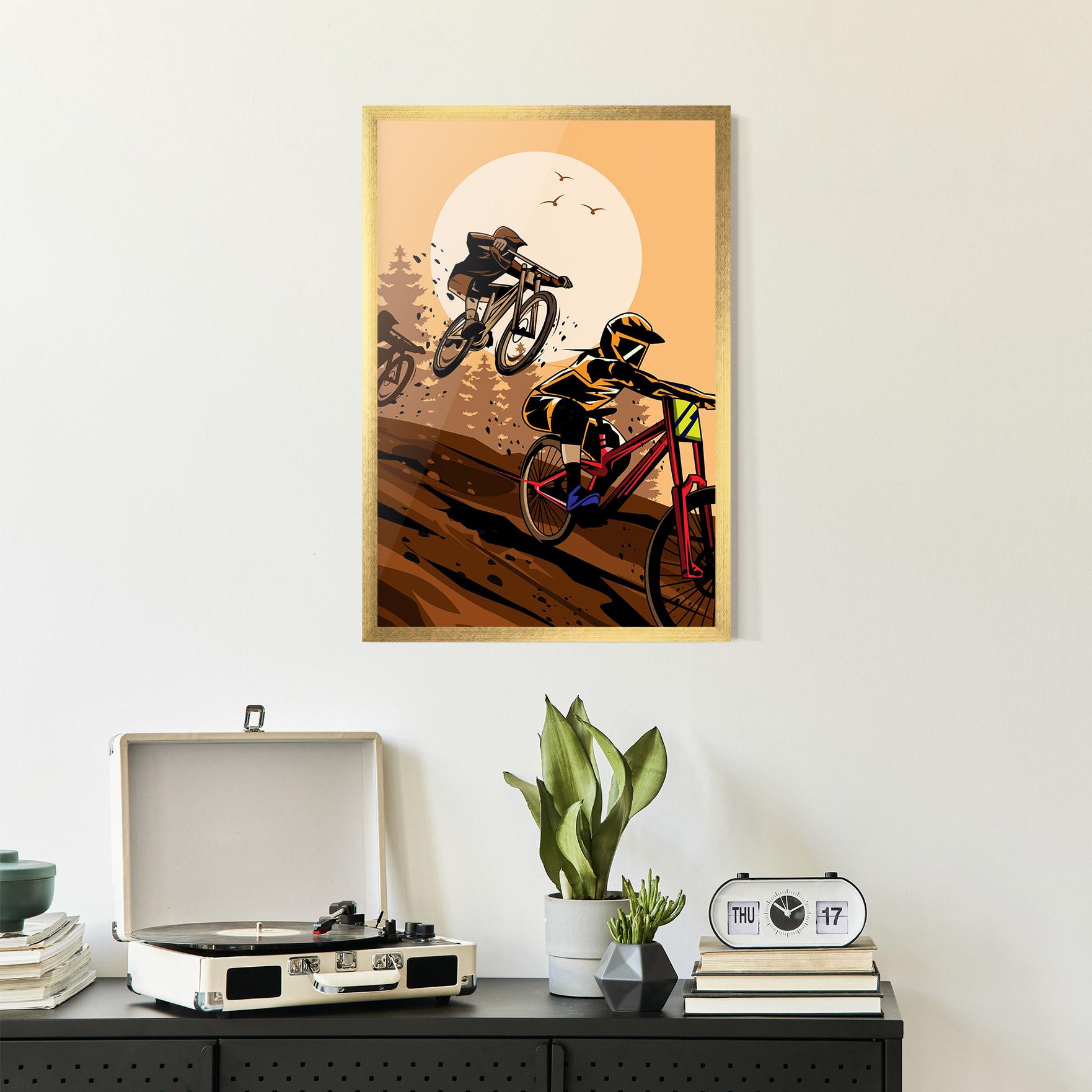 Gerahmte Poster Downhill Bike mockup 2