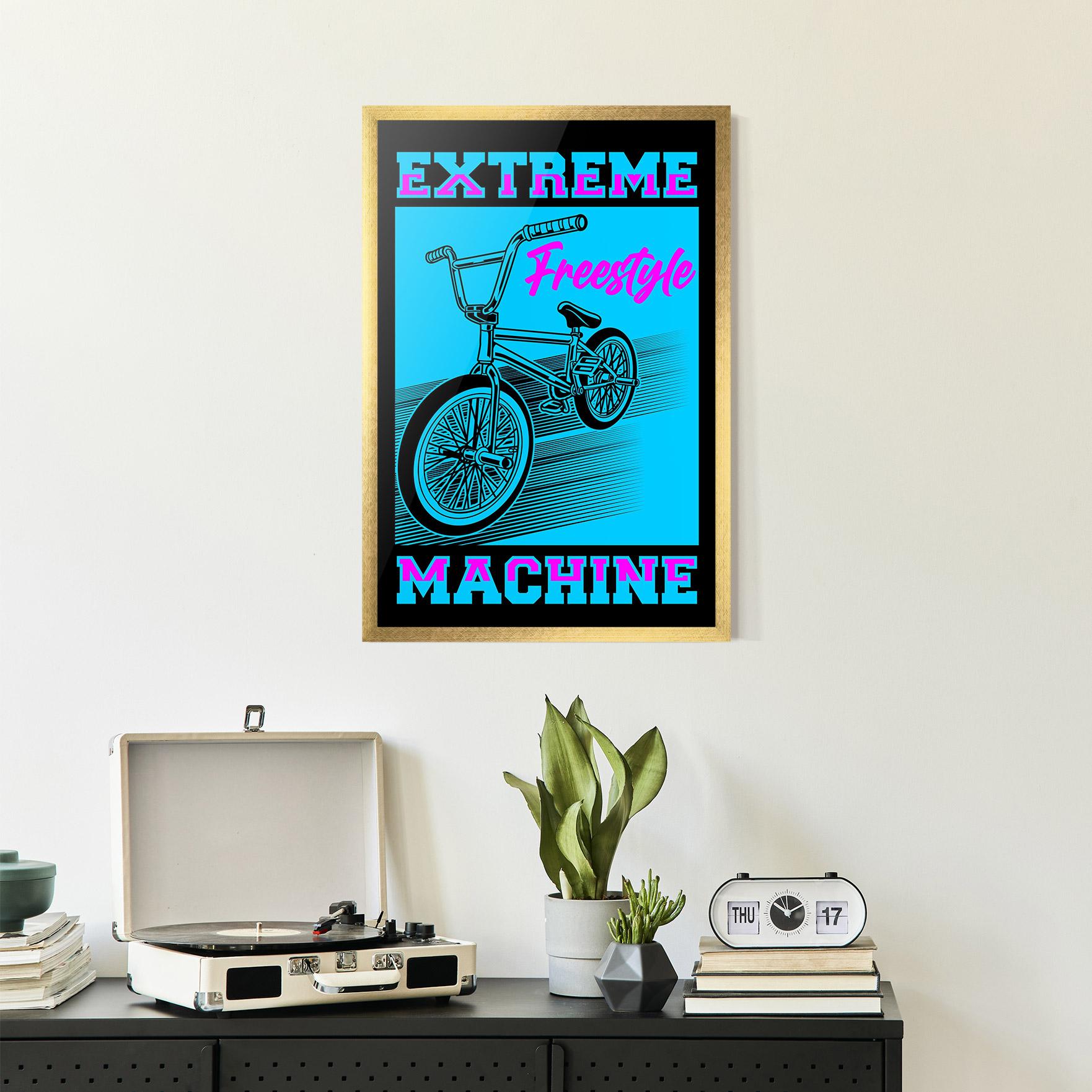 Gerahmte Poster Extreme Machine mockup 2