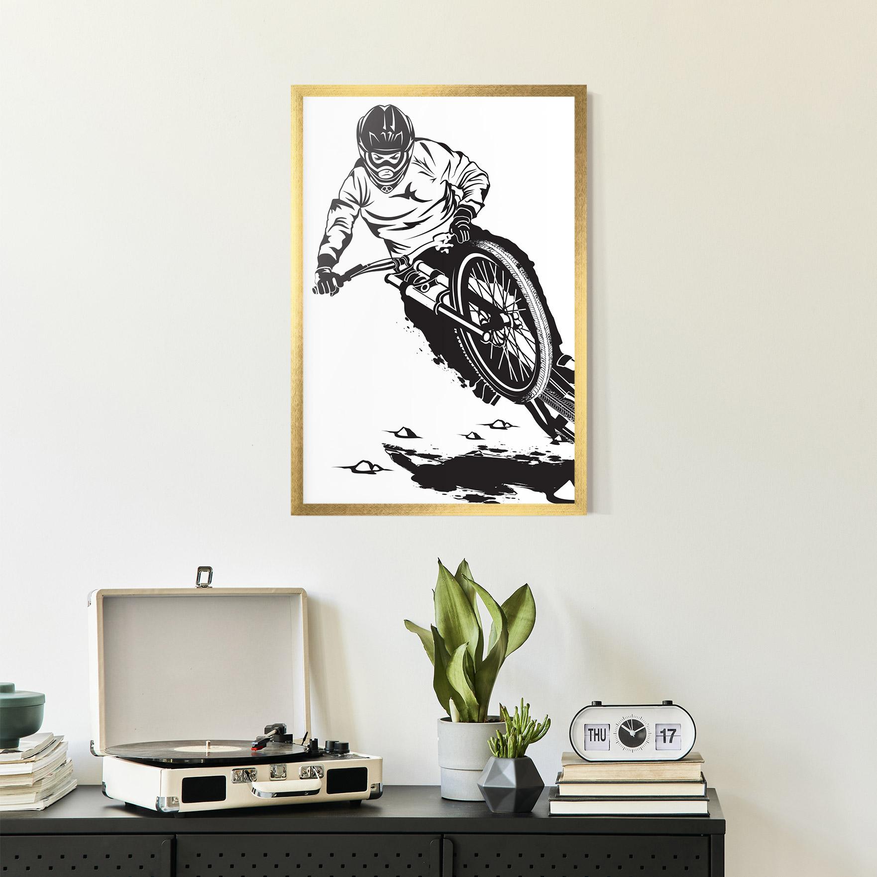 Gerahmte Poster Standing Downhill mockup 2