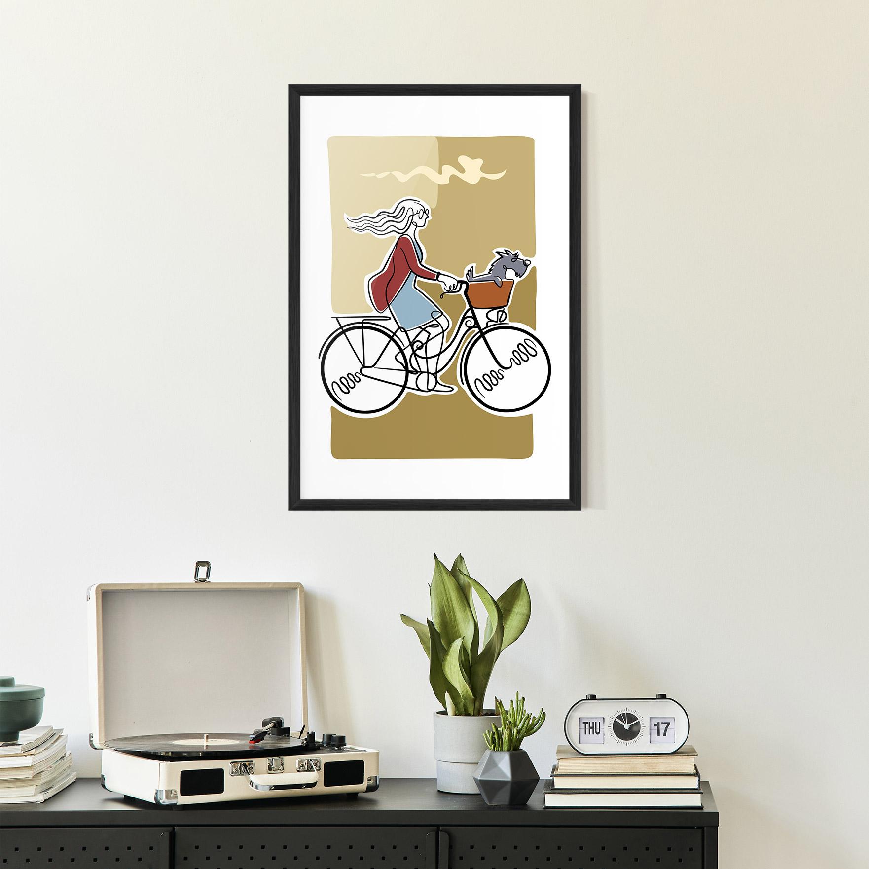 Gerahmte Poster Dog On Bike mockup 2