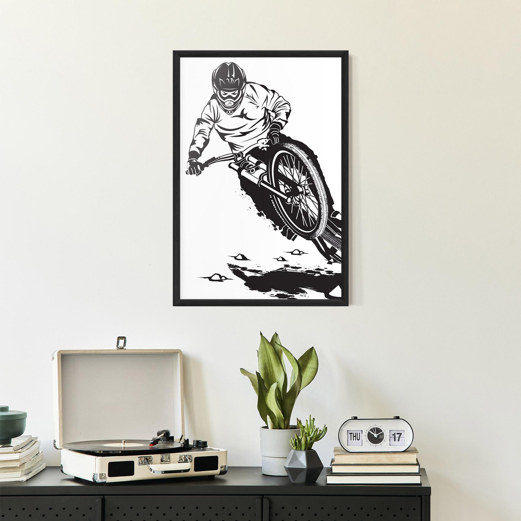 Gerahmte Poster Standing Downhill mockup 2