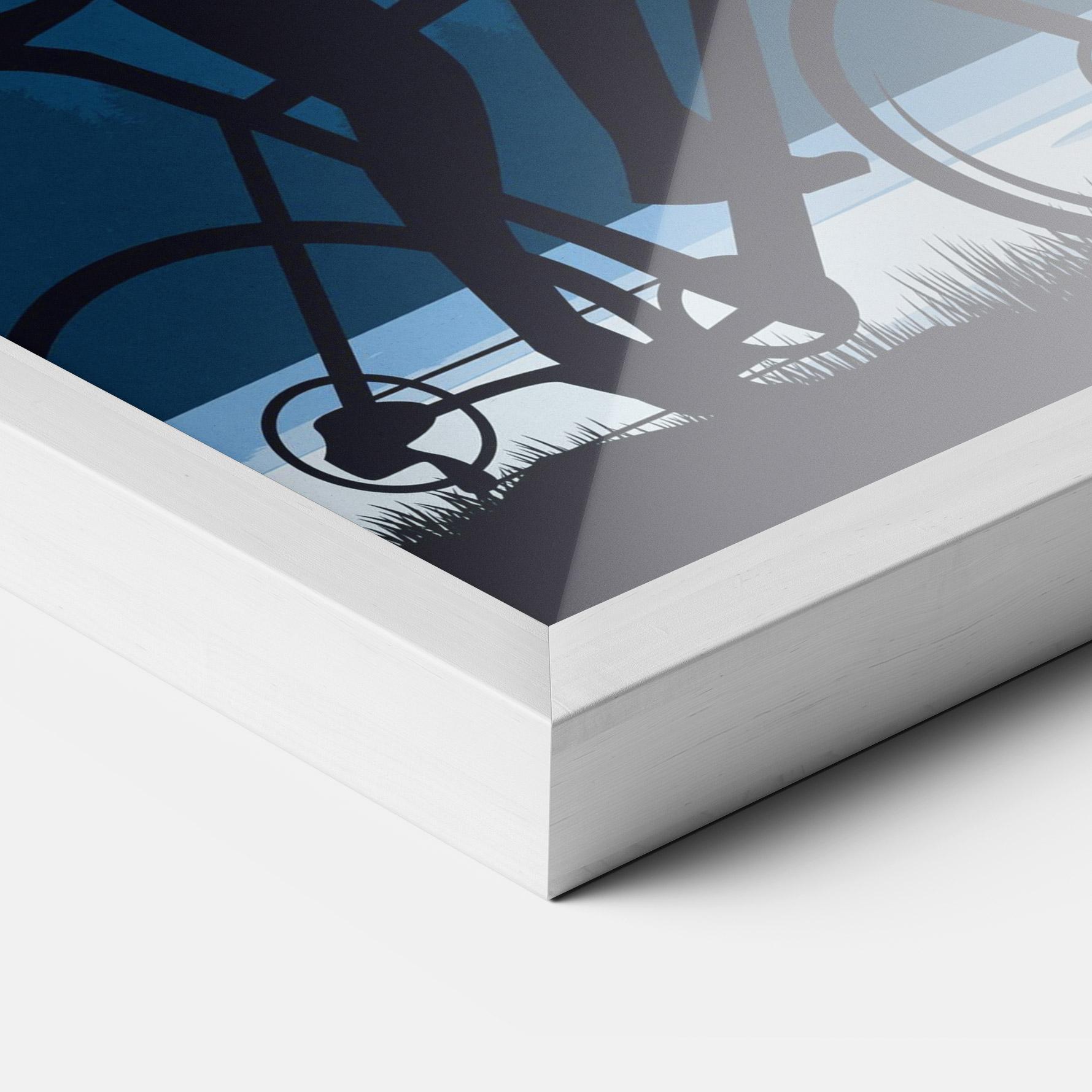 Gerahmte Poster Blue Light Bike mockup 3
