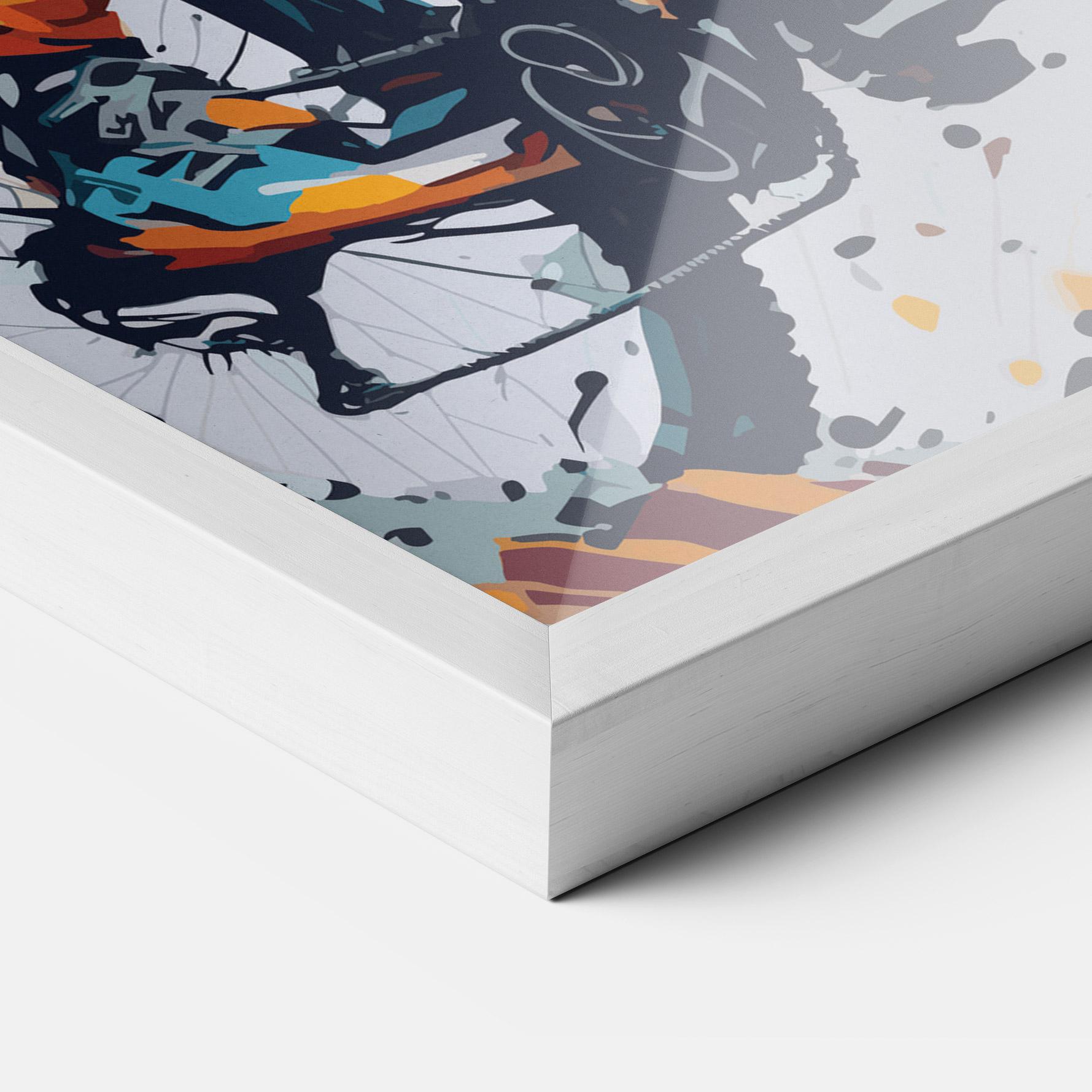 Gerahmte Poster Orange Bike Art mockup 3