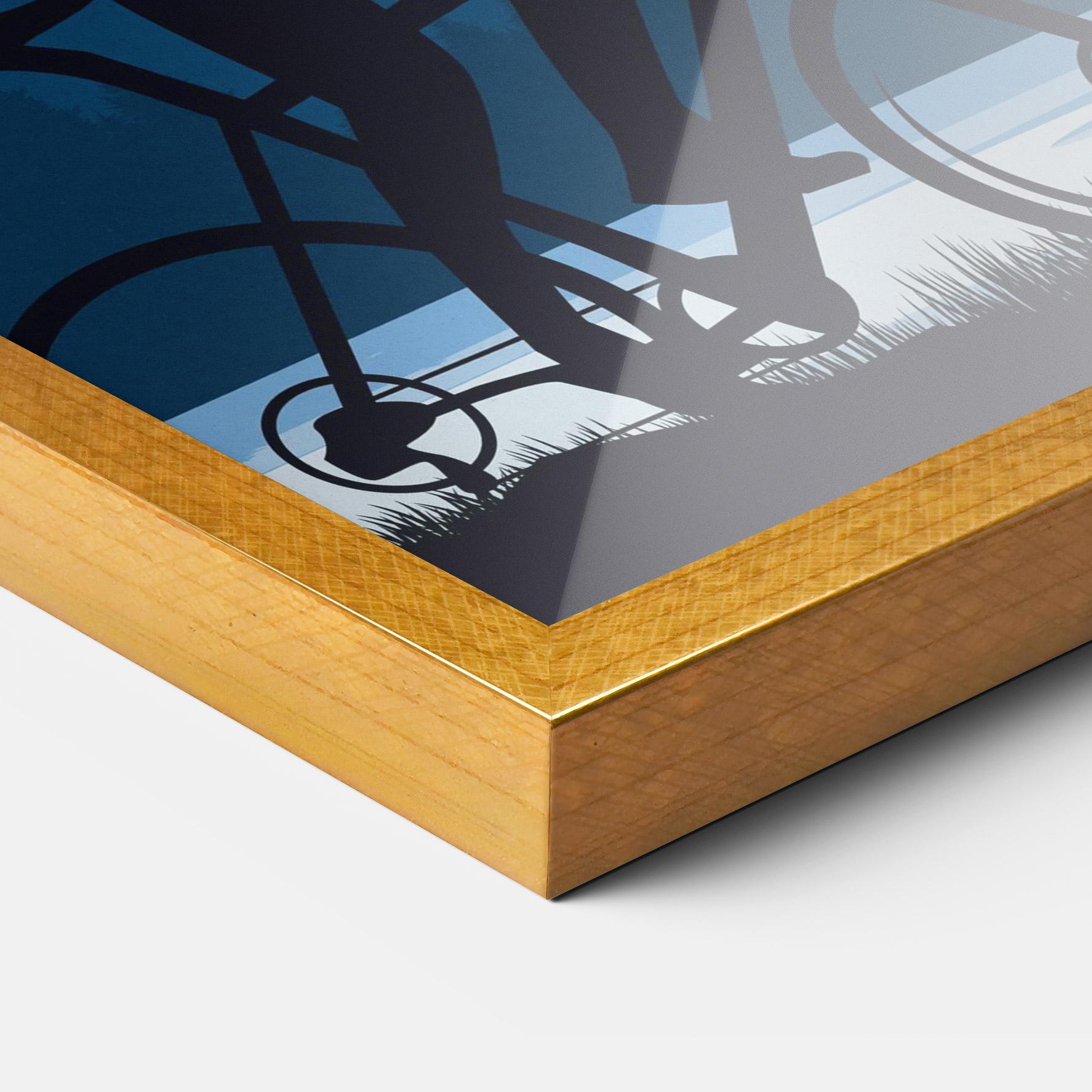 Gerahmte Poster Blue Light Bike mockup 3