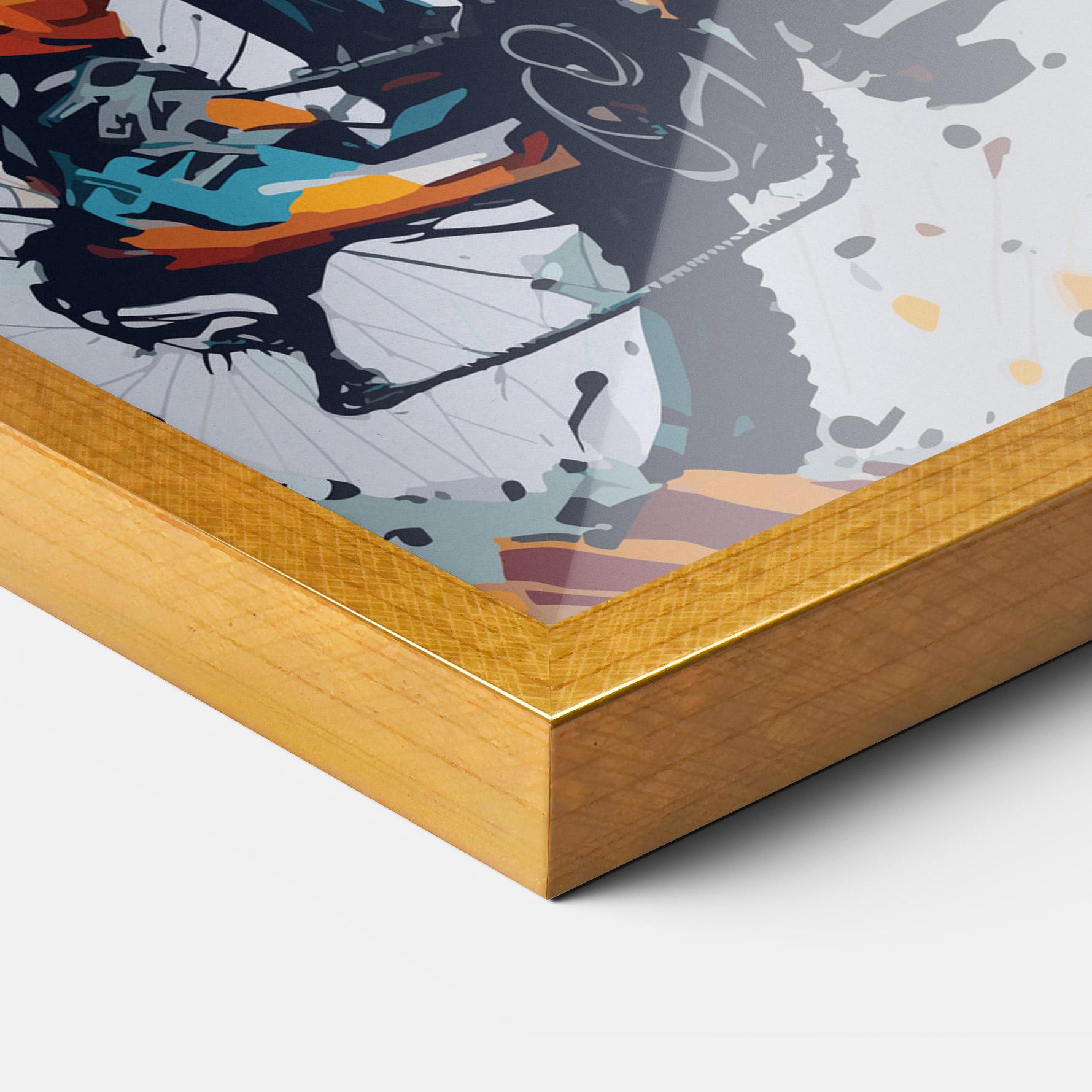 Gerahmte Poster Orange Bike Art mockup 3