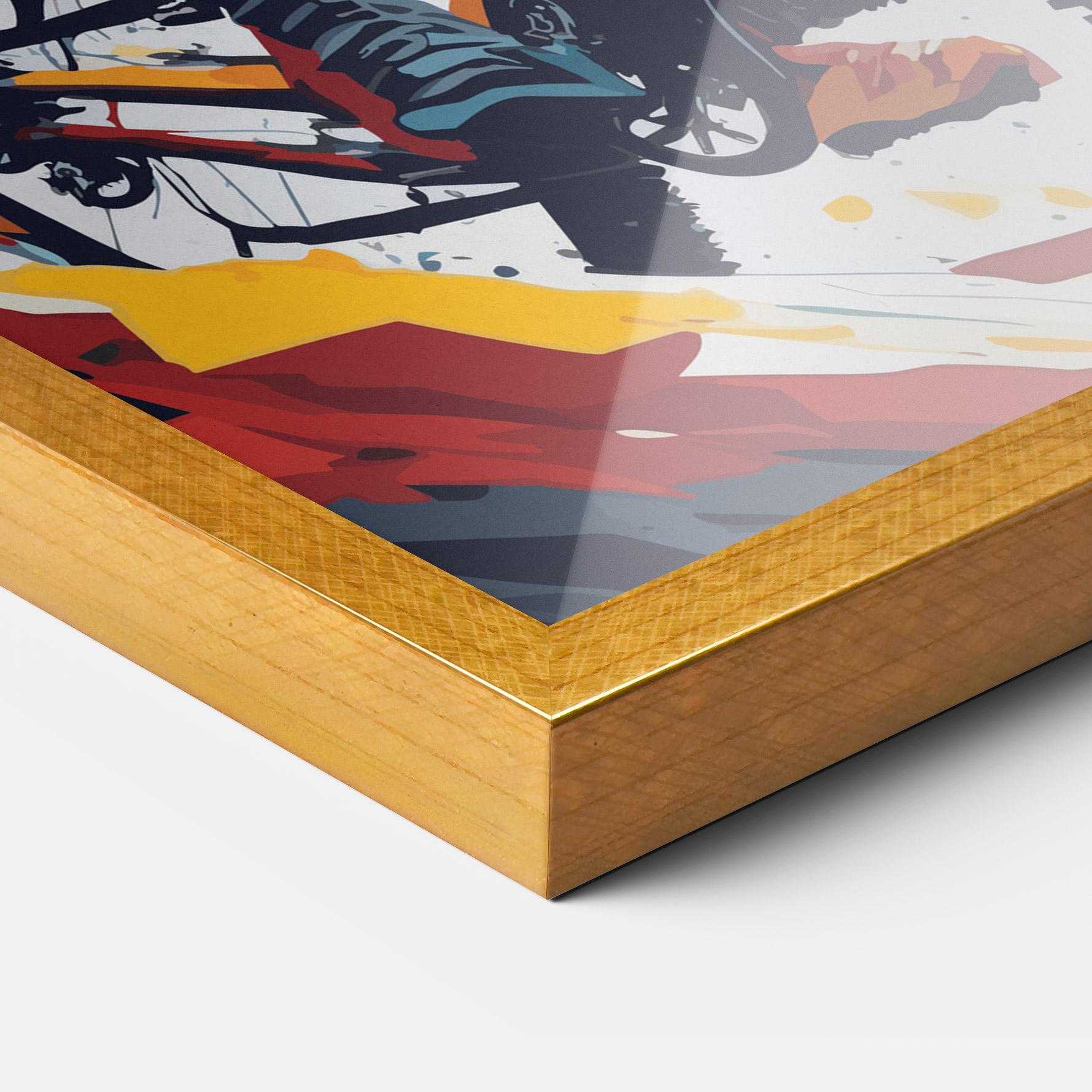 Gerahmte Poster Yellow Bike Art mockup 3