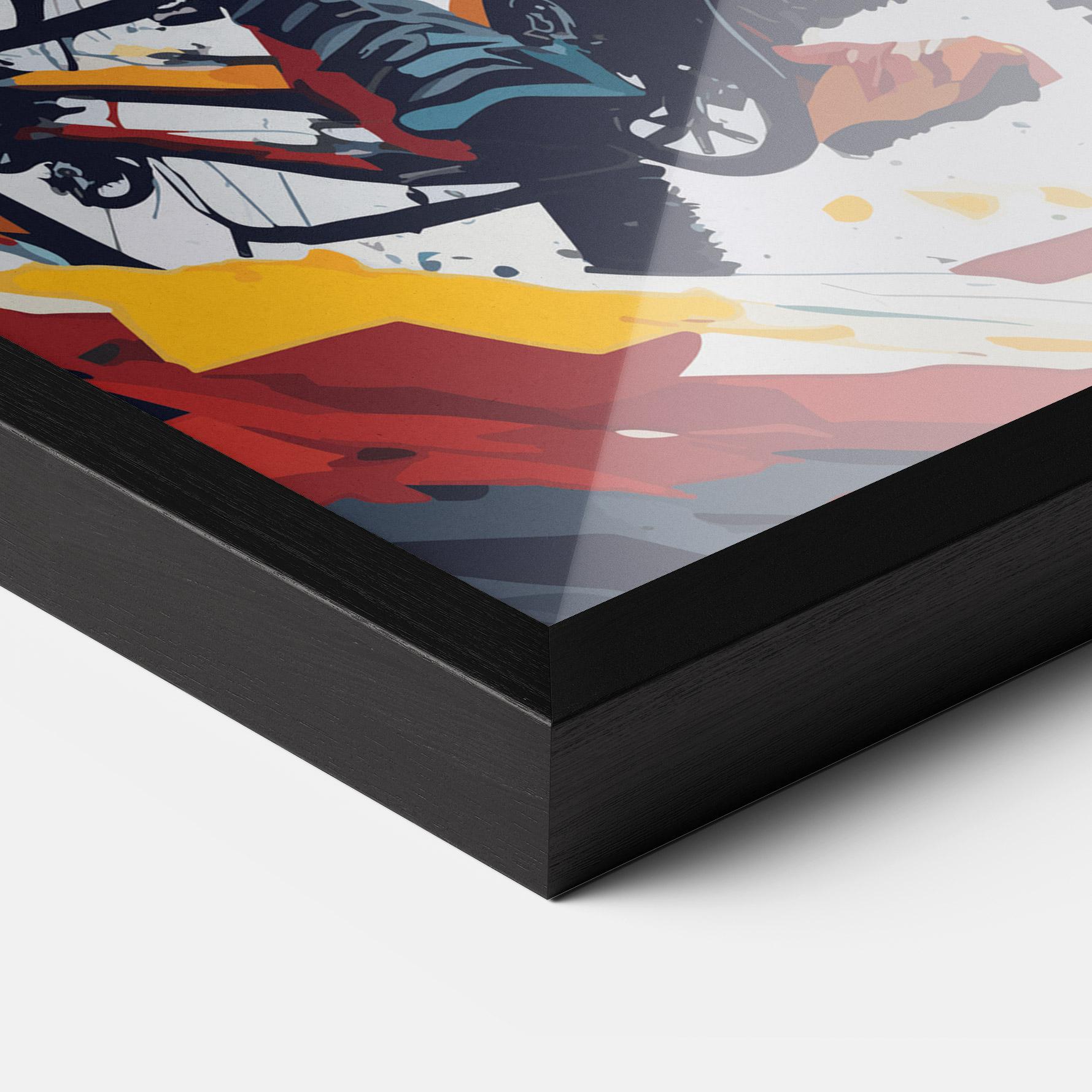 Gerahmte Poster Yellow Bike Art mockup 3