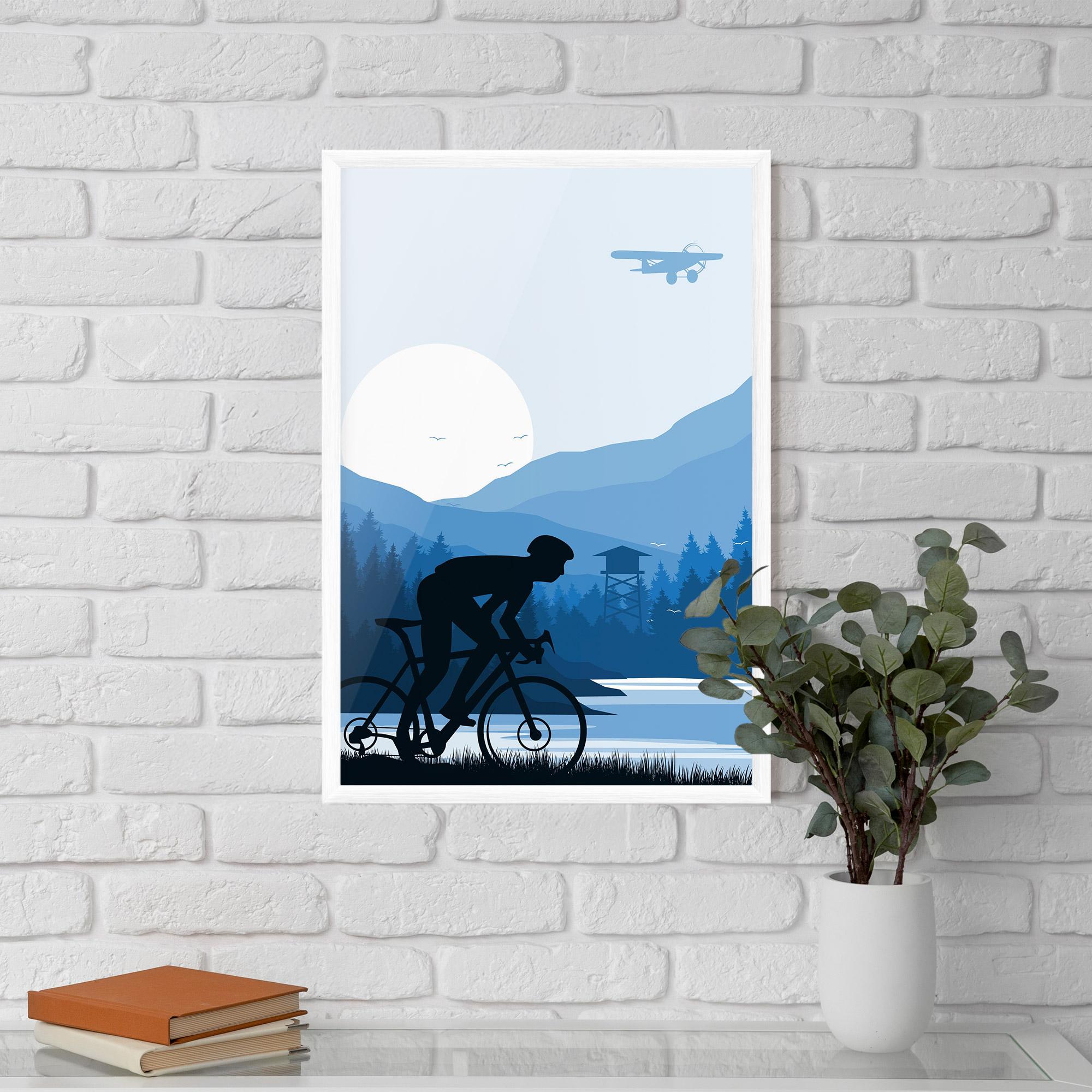 Gerahmte Poster Blue Light Bike mockup 5