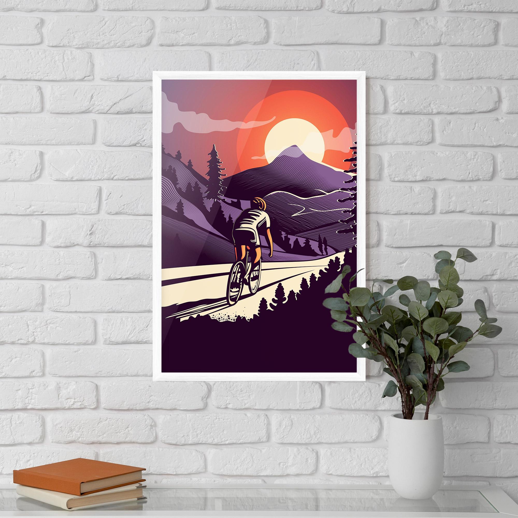 Gerahmte Poster Cycling Sunset mockup 5