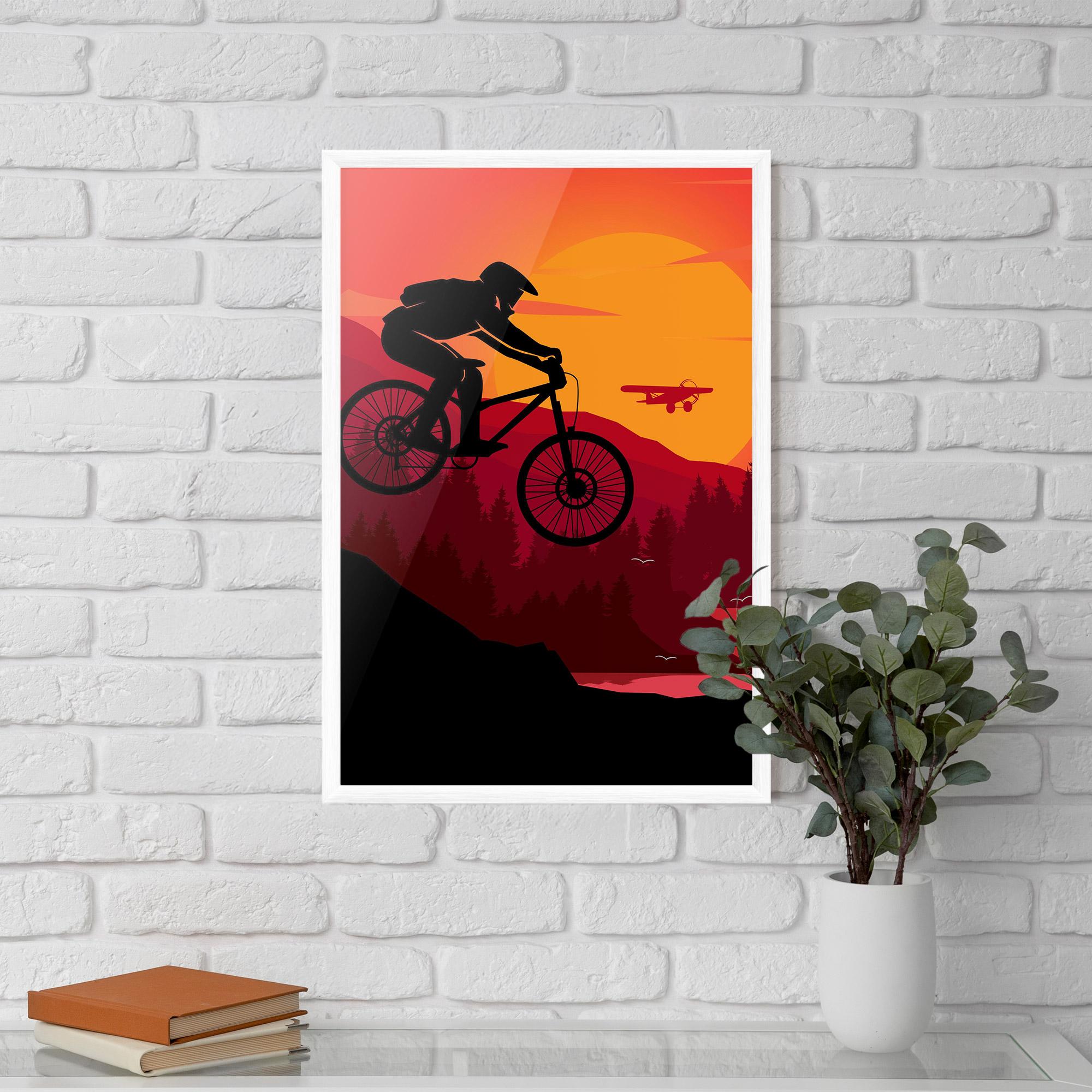 Gerahmte Poster Mountain Bike Sunset mockup 5