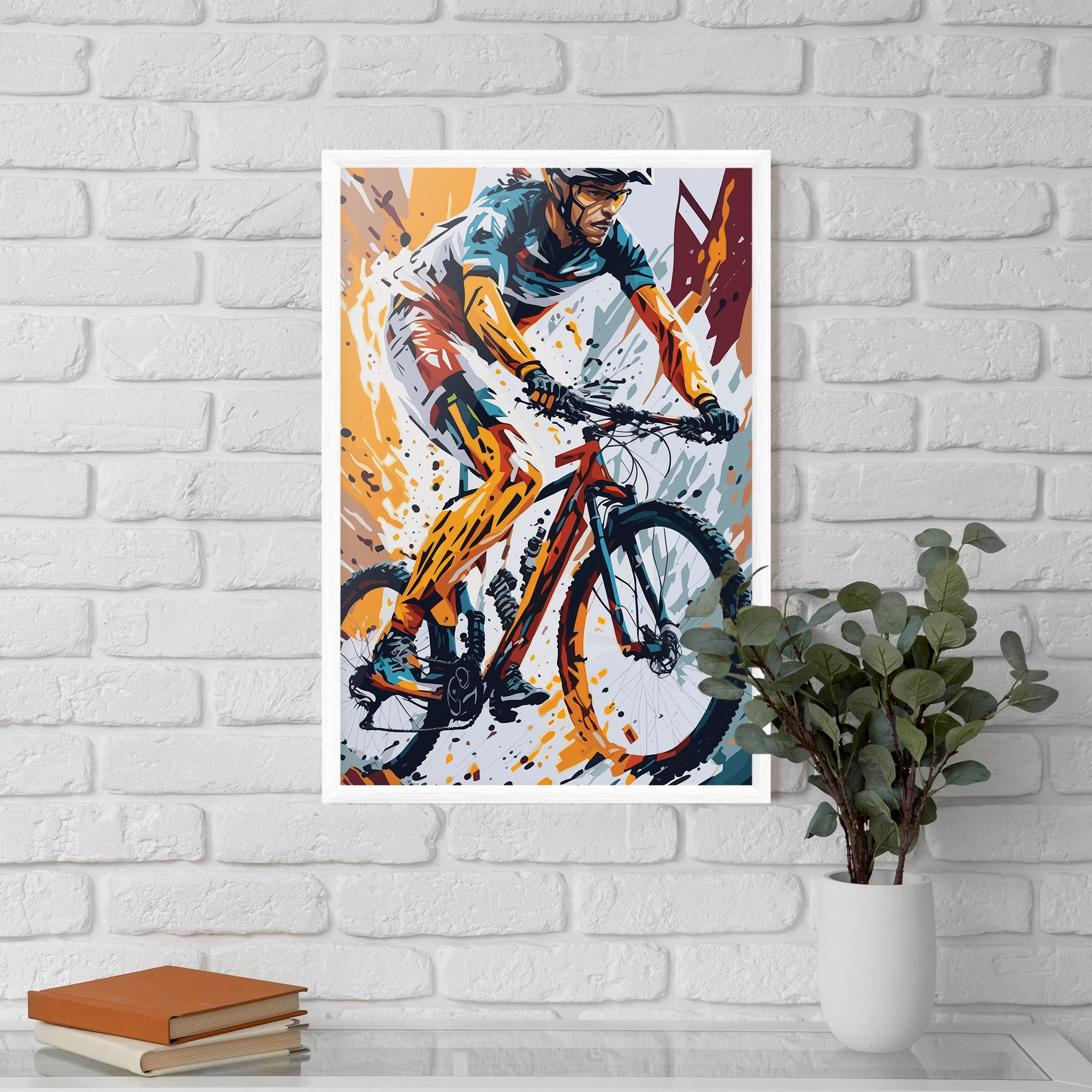 Gerahmte Poster Orange Bike Art mockup 5