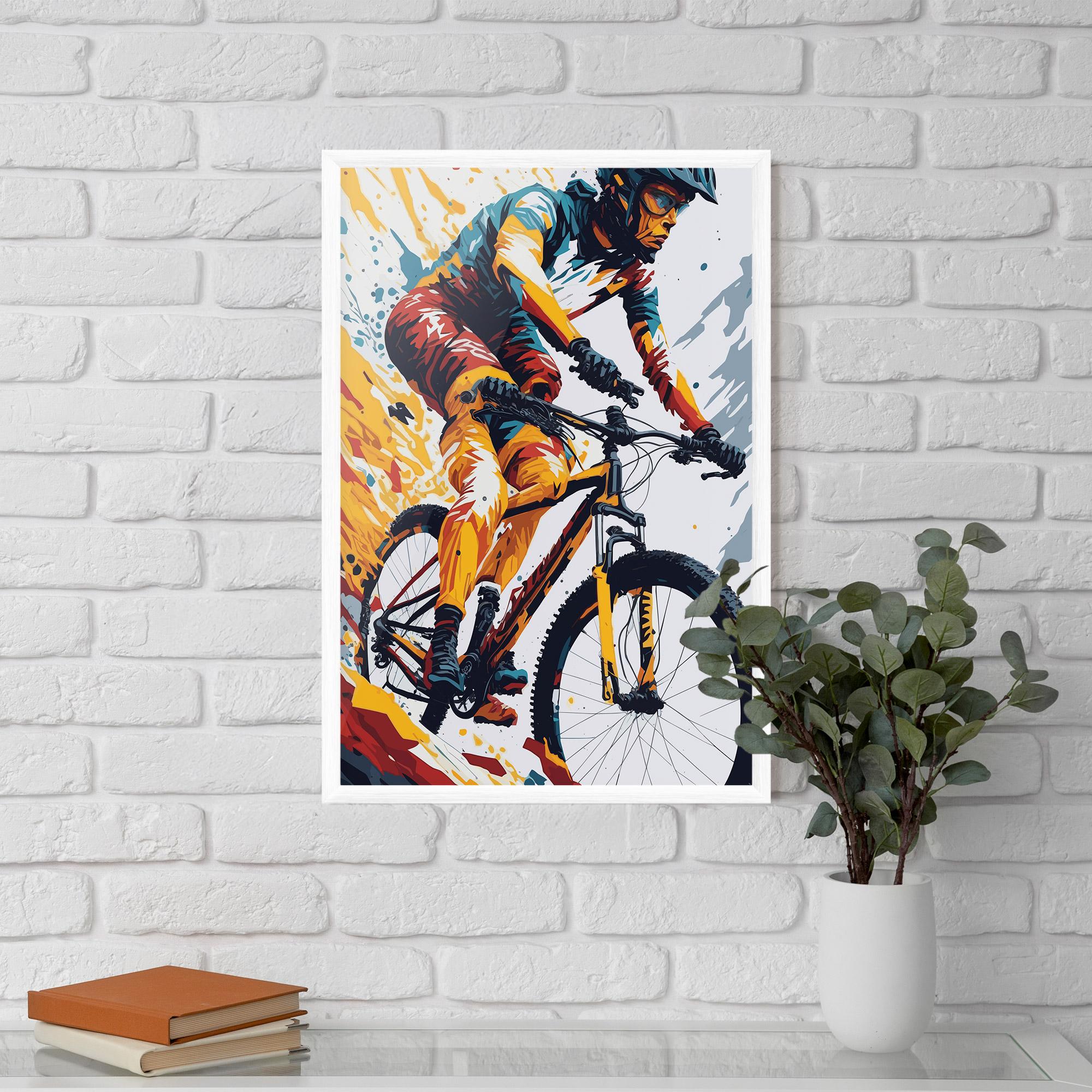 Gerahmte Poster Yellow Bike Art mockup 5