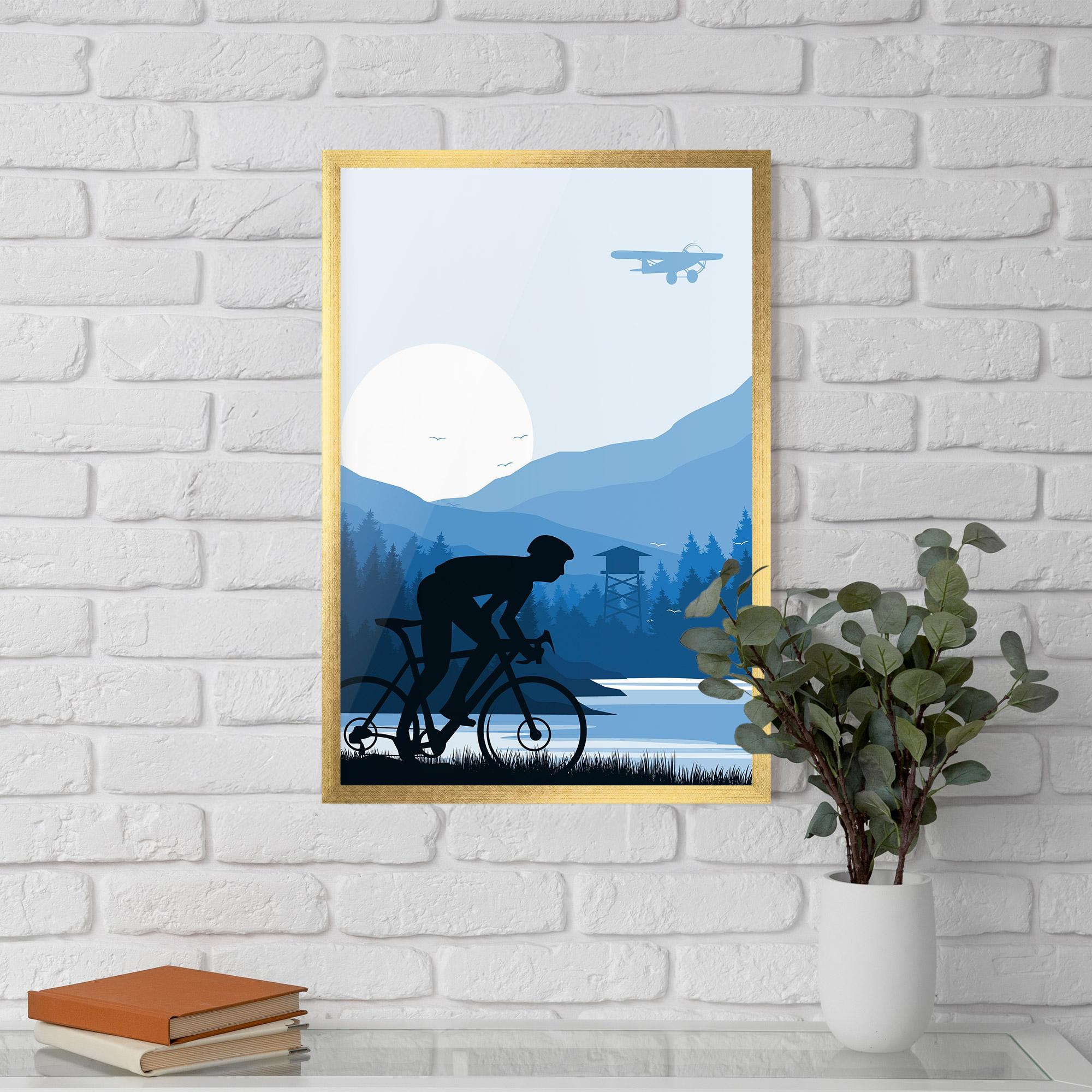 Gerahmte Poster Blue Light Bike mockup 5