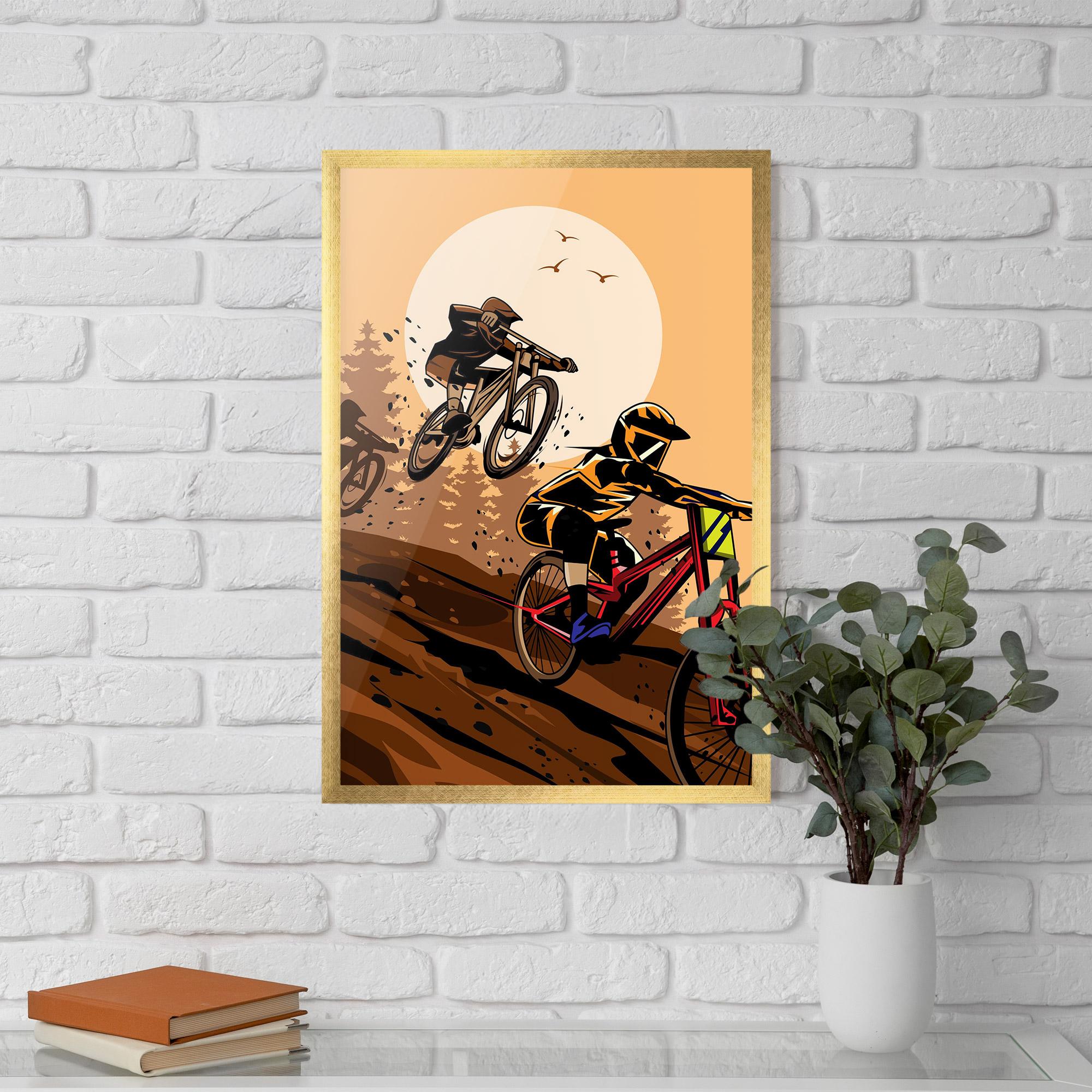 Gerahmte Poster Downhill Bike mockup 5