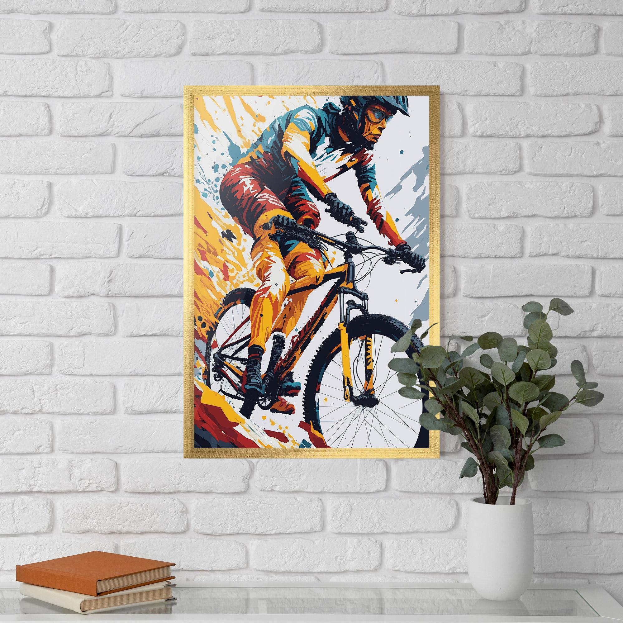 Gerahmte Poster Yellow Bike Art mockup 5