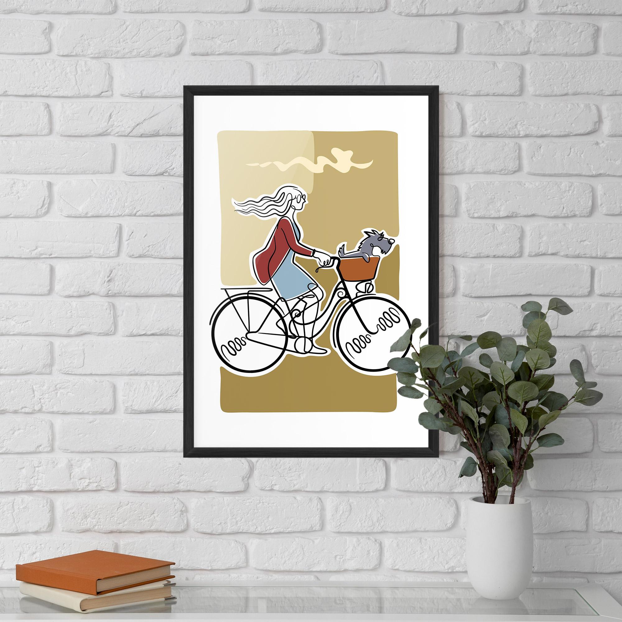 Gerahmte Poster Dog On Bike mockup 5