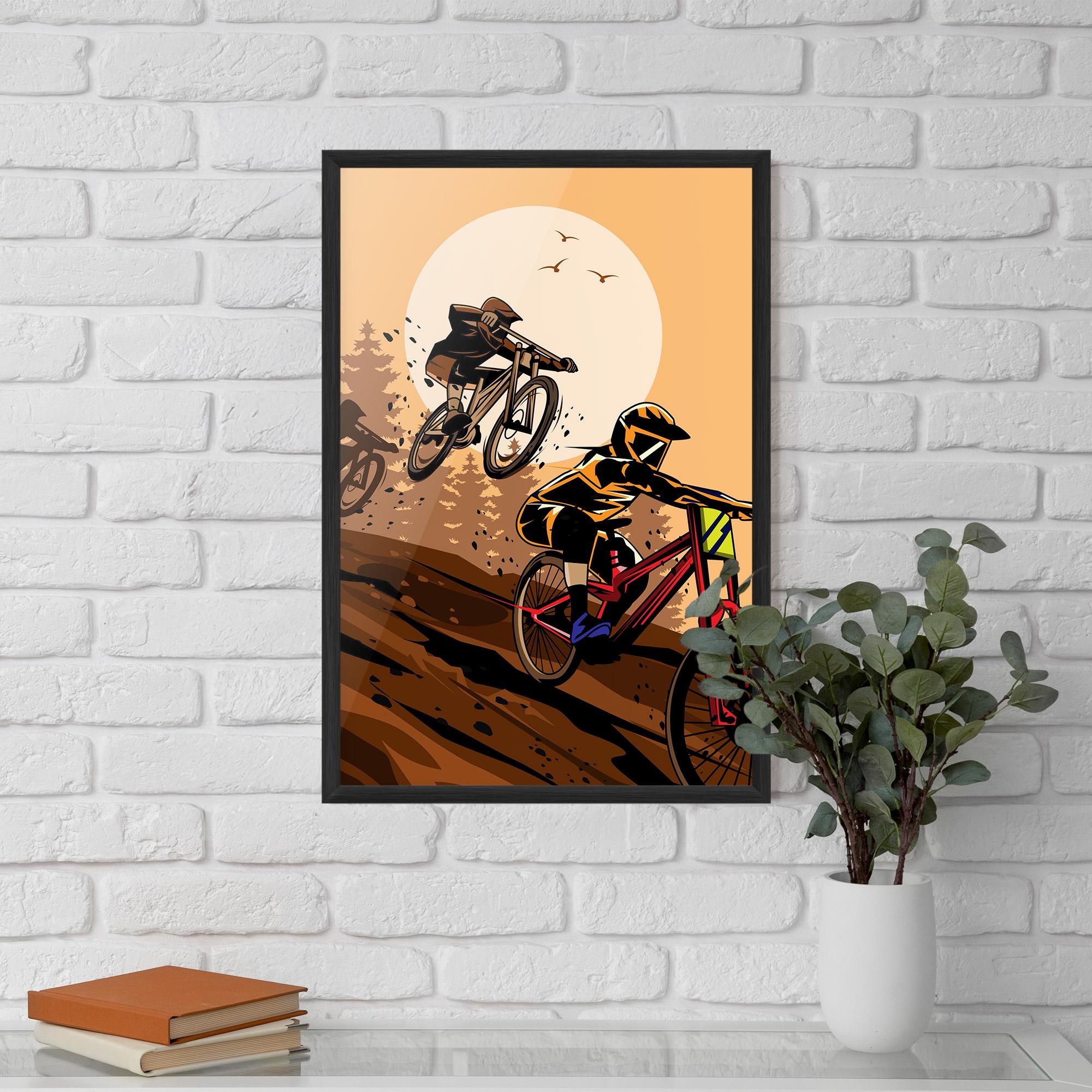 Gerahmte Poster Downhill Bike mockup 5