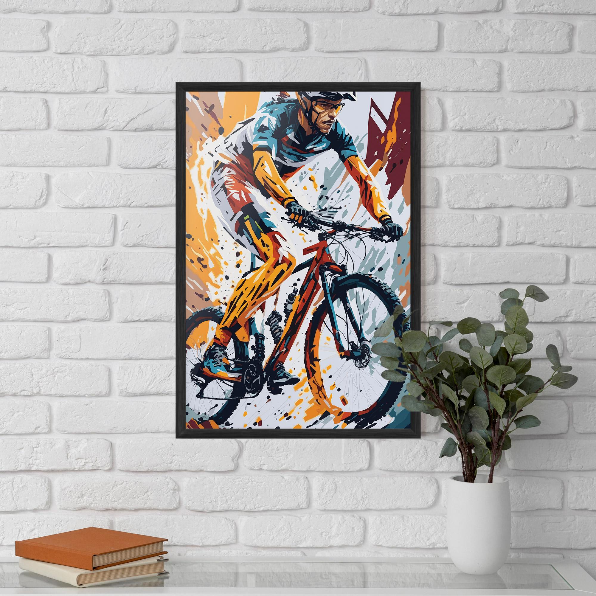 Gerahmte Poster Orange Bike Art mockup 5