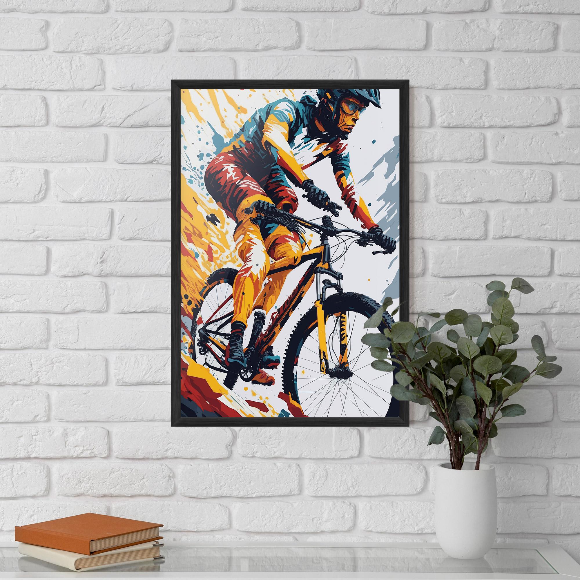 Gerahmte Poster Yellow Bike Art mockup 5