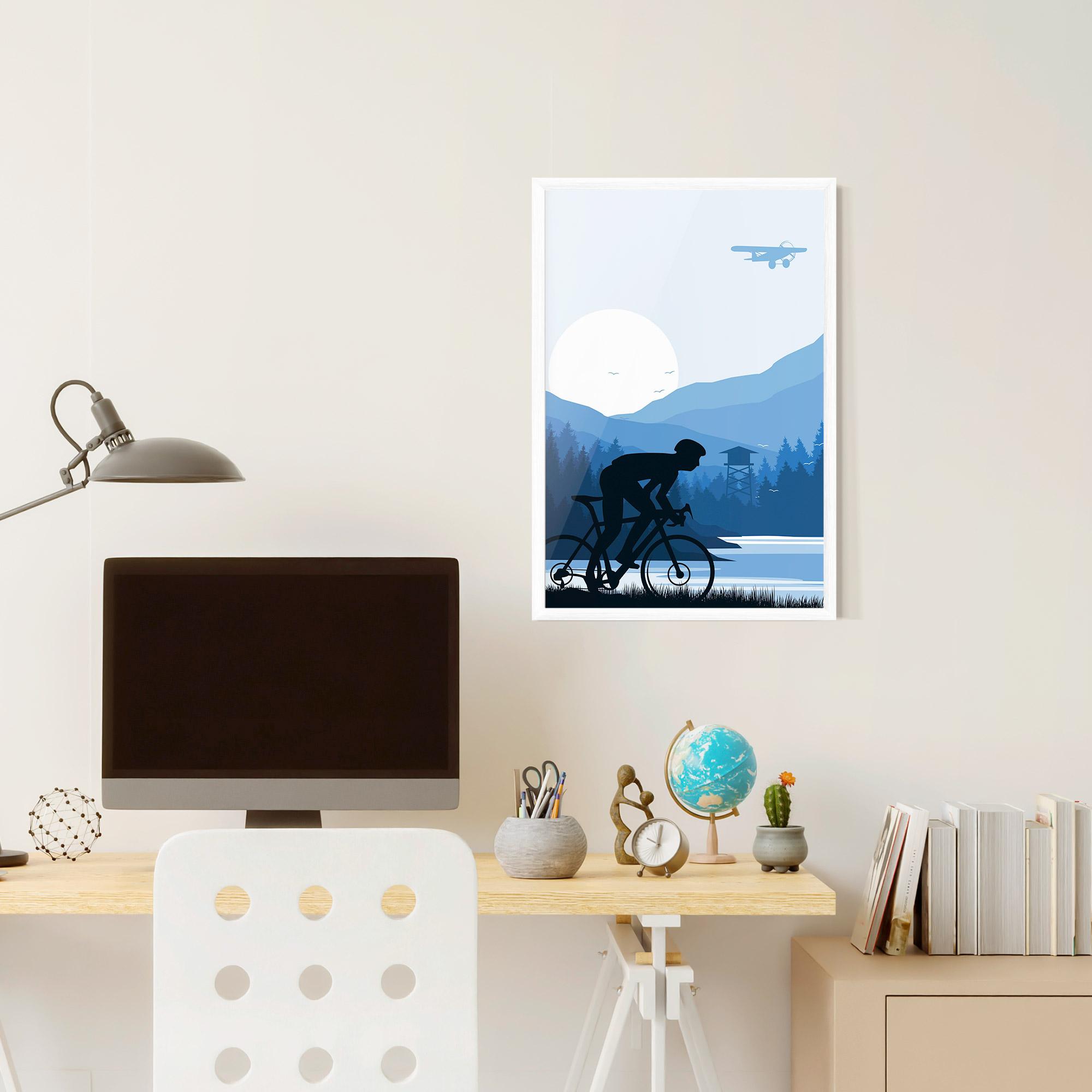 Gerahmte Poster Blue Light Bike mockup 6