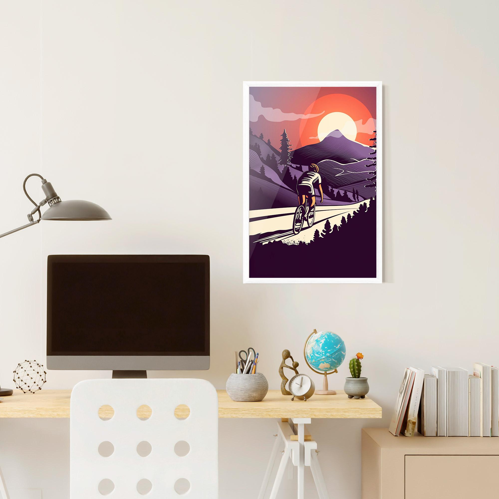 Gerahmte Poster Cycling Sunset mockup 6