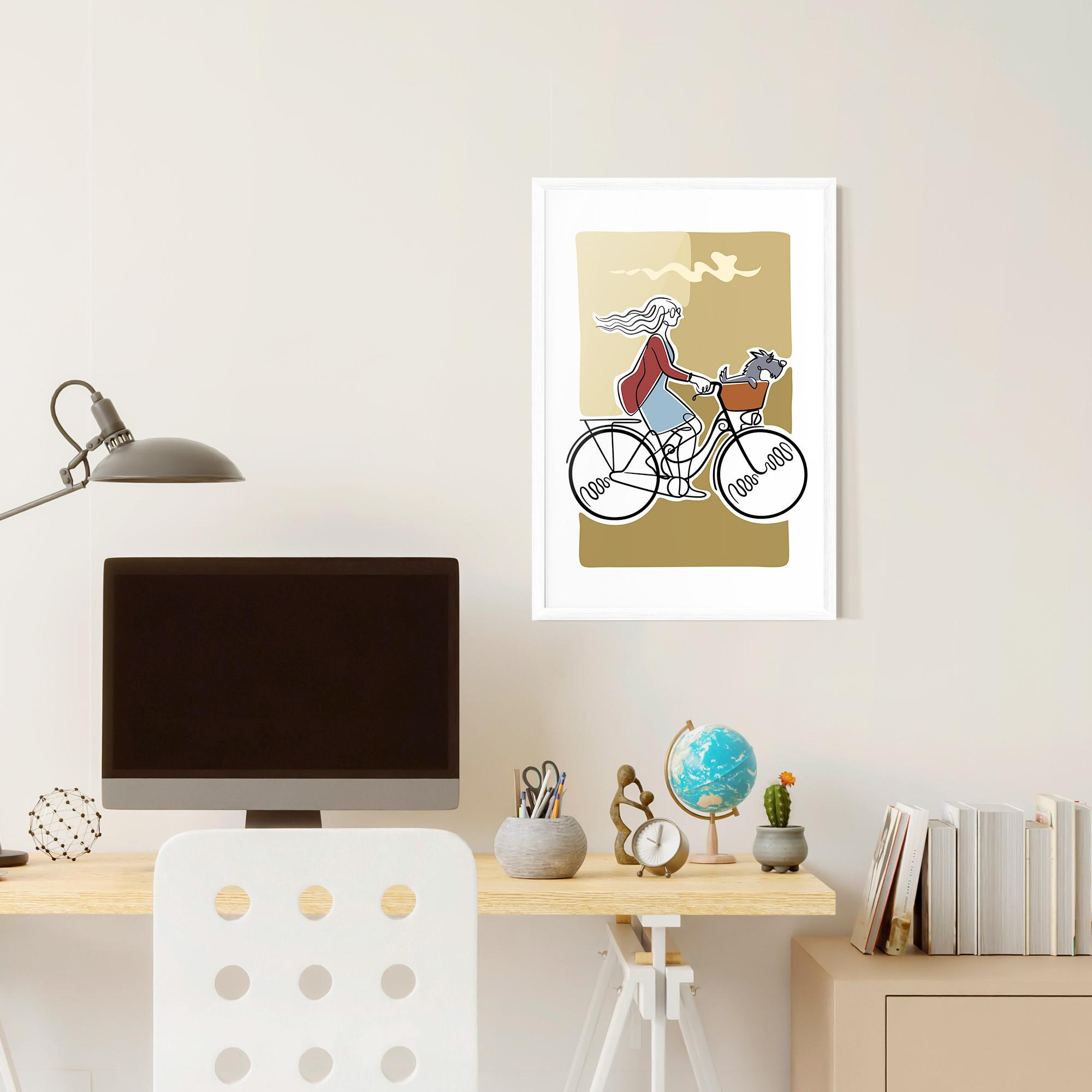 Gerahmte Poster Dog On Bike mockup 6