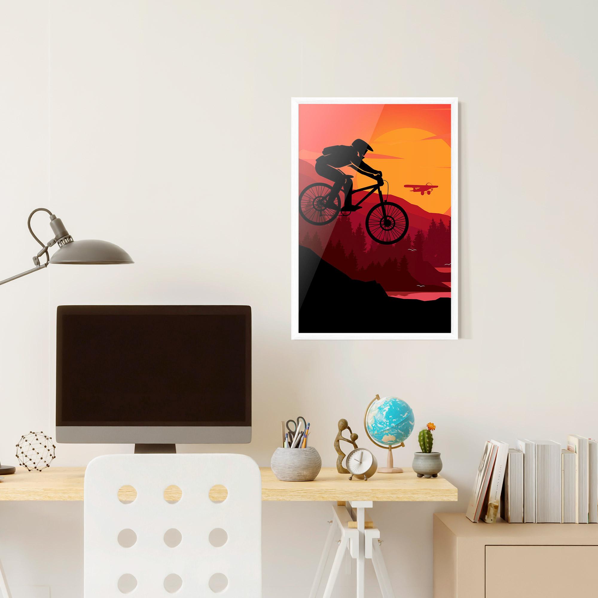Gerahmte Poster Mountain Bike Sunset mockup 6