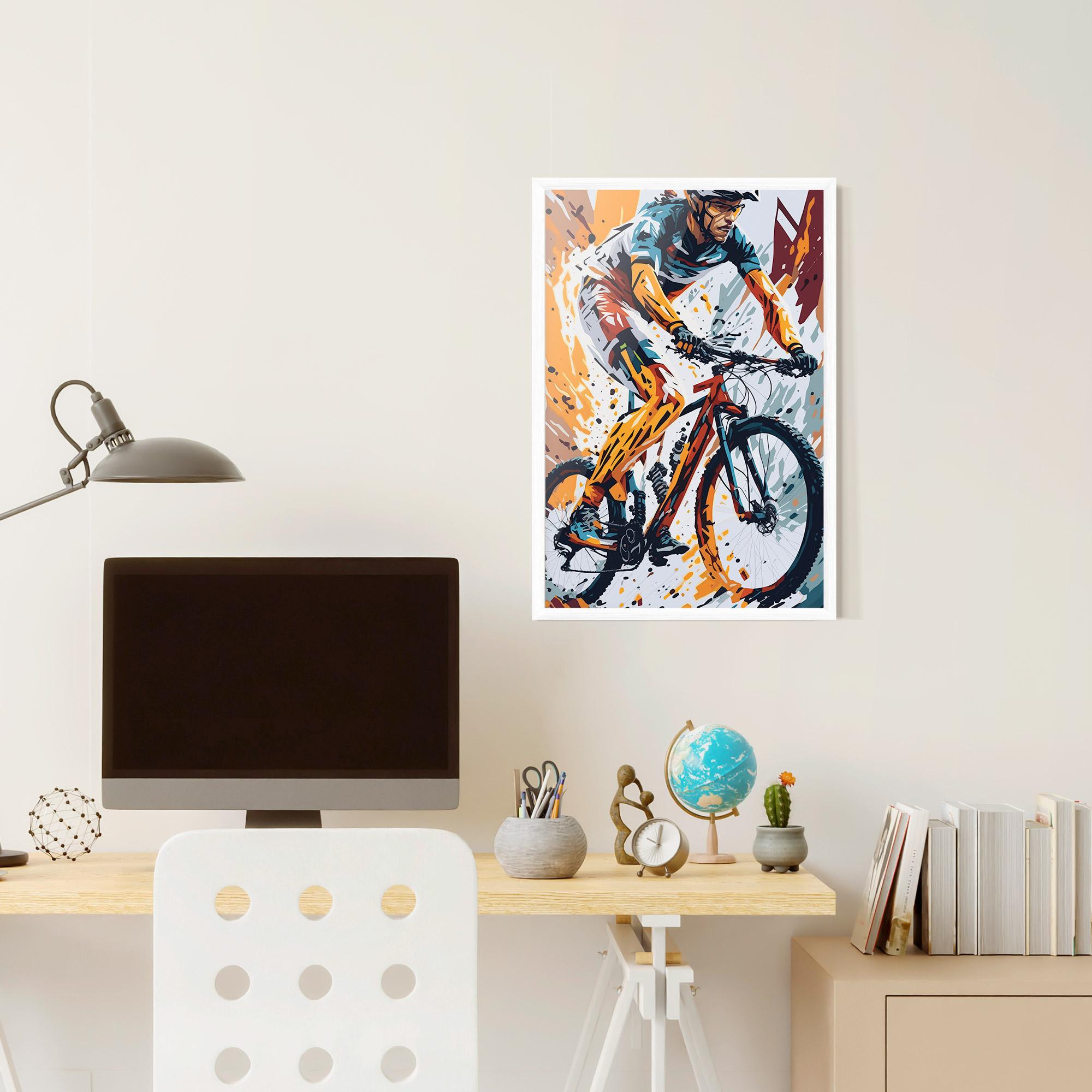 Gerahmte Poster Orange Bike Art mockup 6