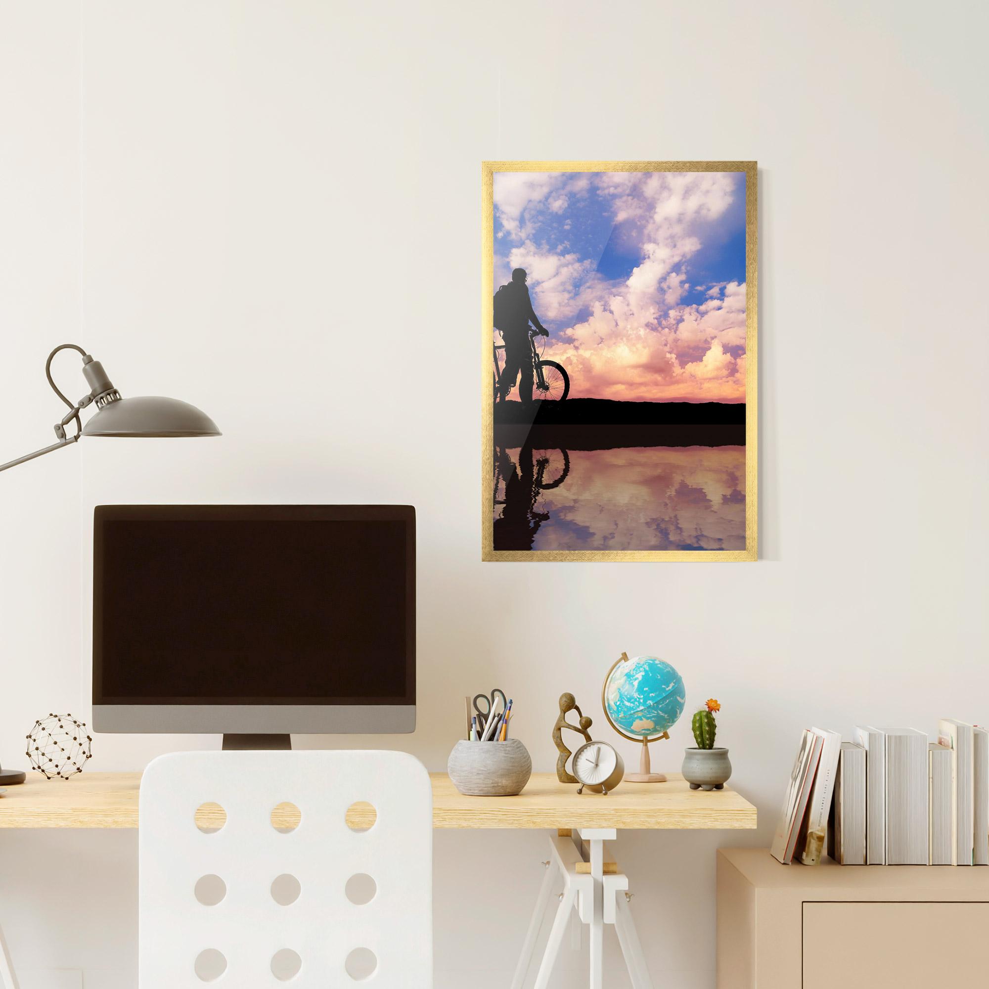 Gerahmte Poster Bike Sunset mockup 6