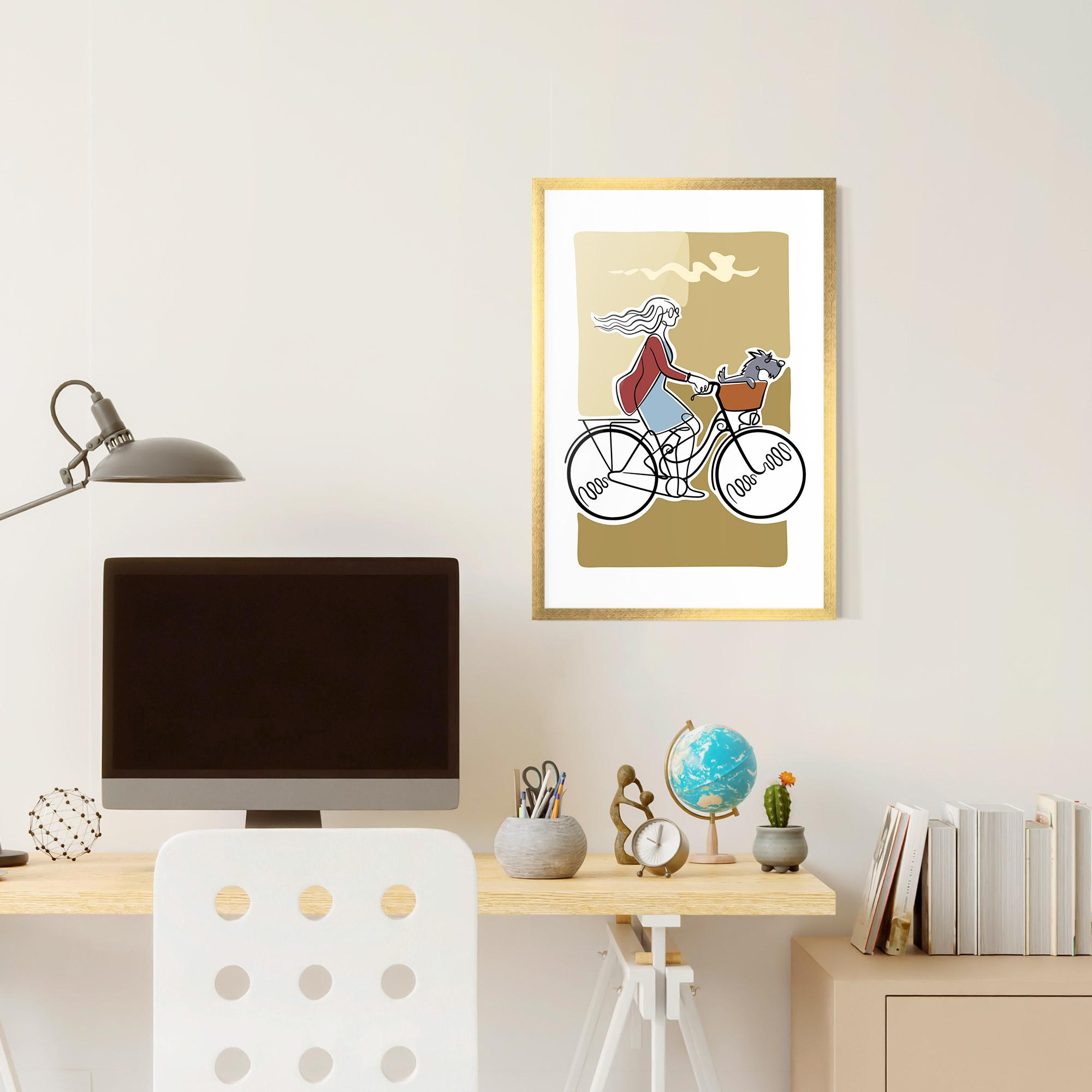 Gerahmte Poster Dog On Bike mockup 6