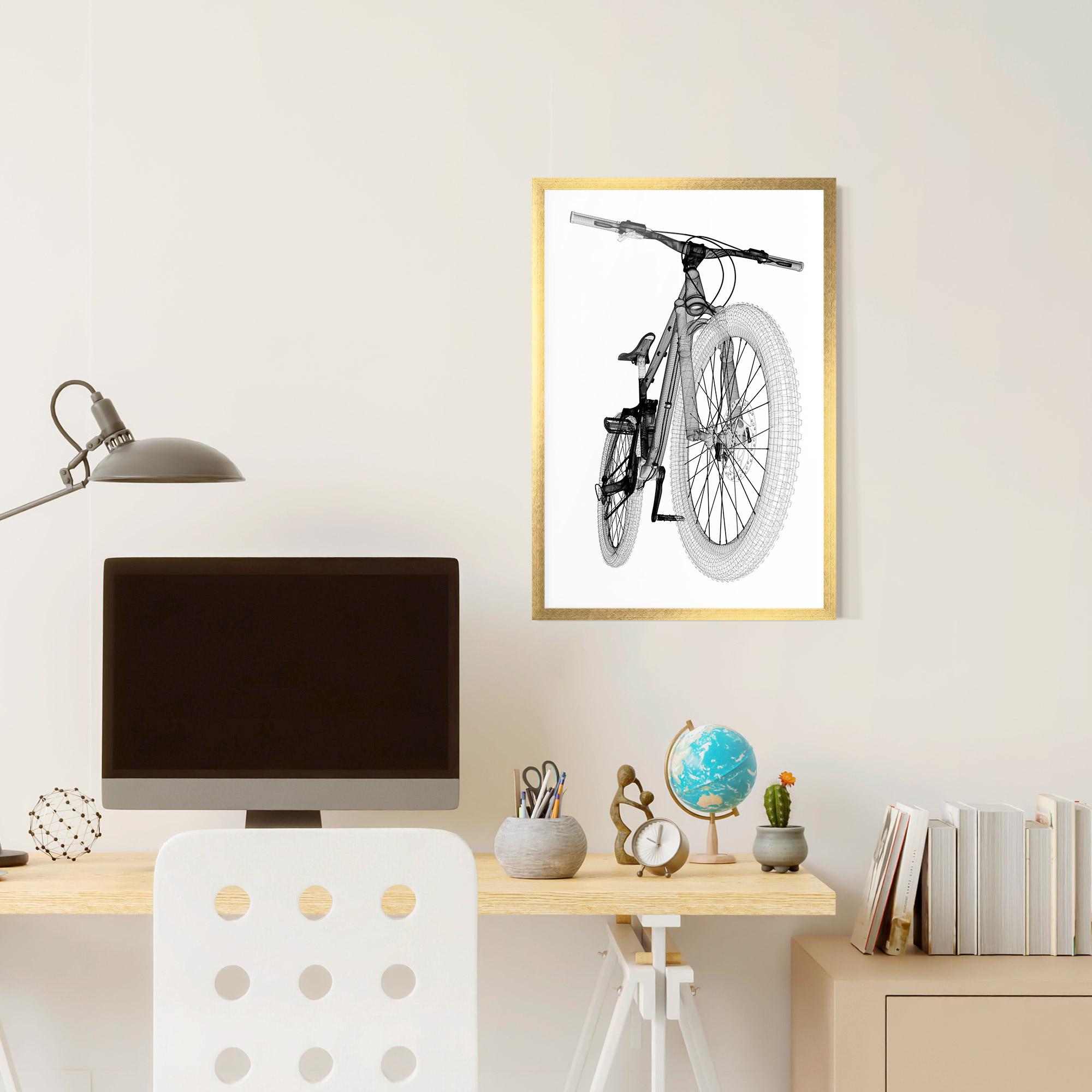 Gerahmte Poster Mountain Bicycle 3d Model mockup 6