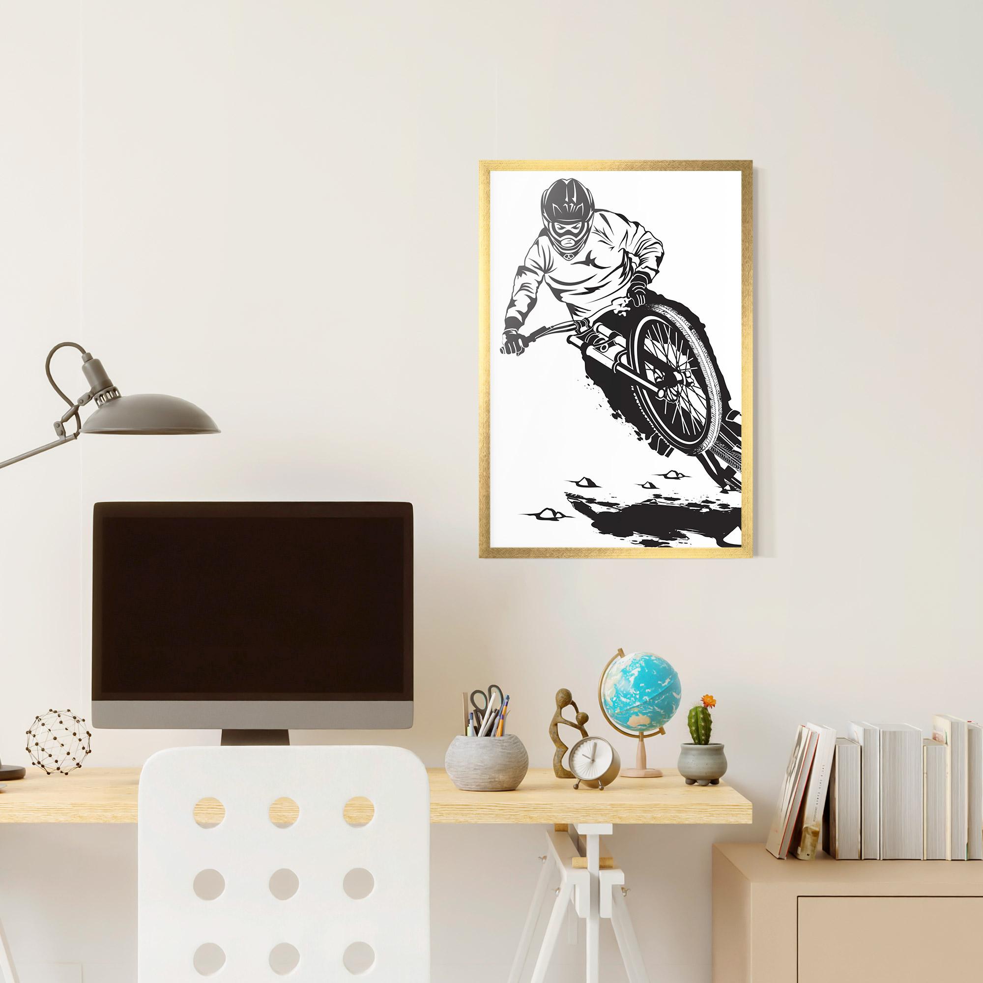 Gerahmte Poster Standing Downhill mockup 6