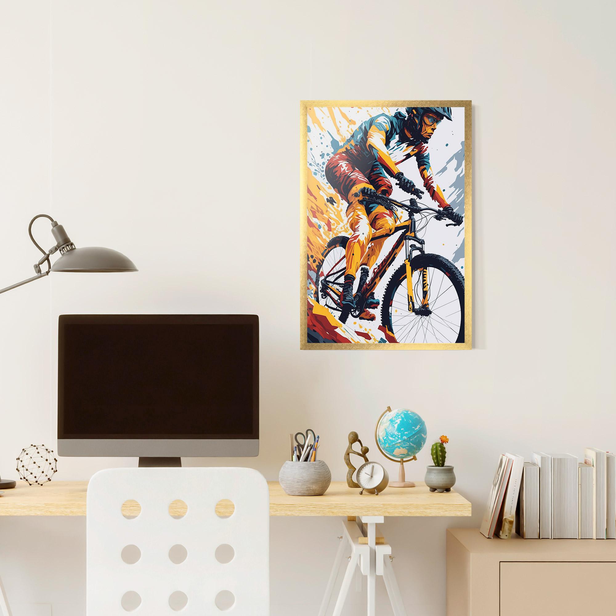Gerahmte Poster Yellow Bike Art mockup 6