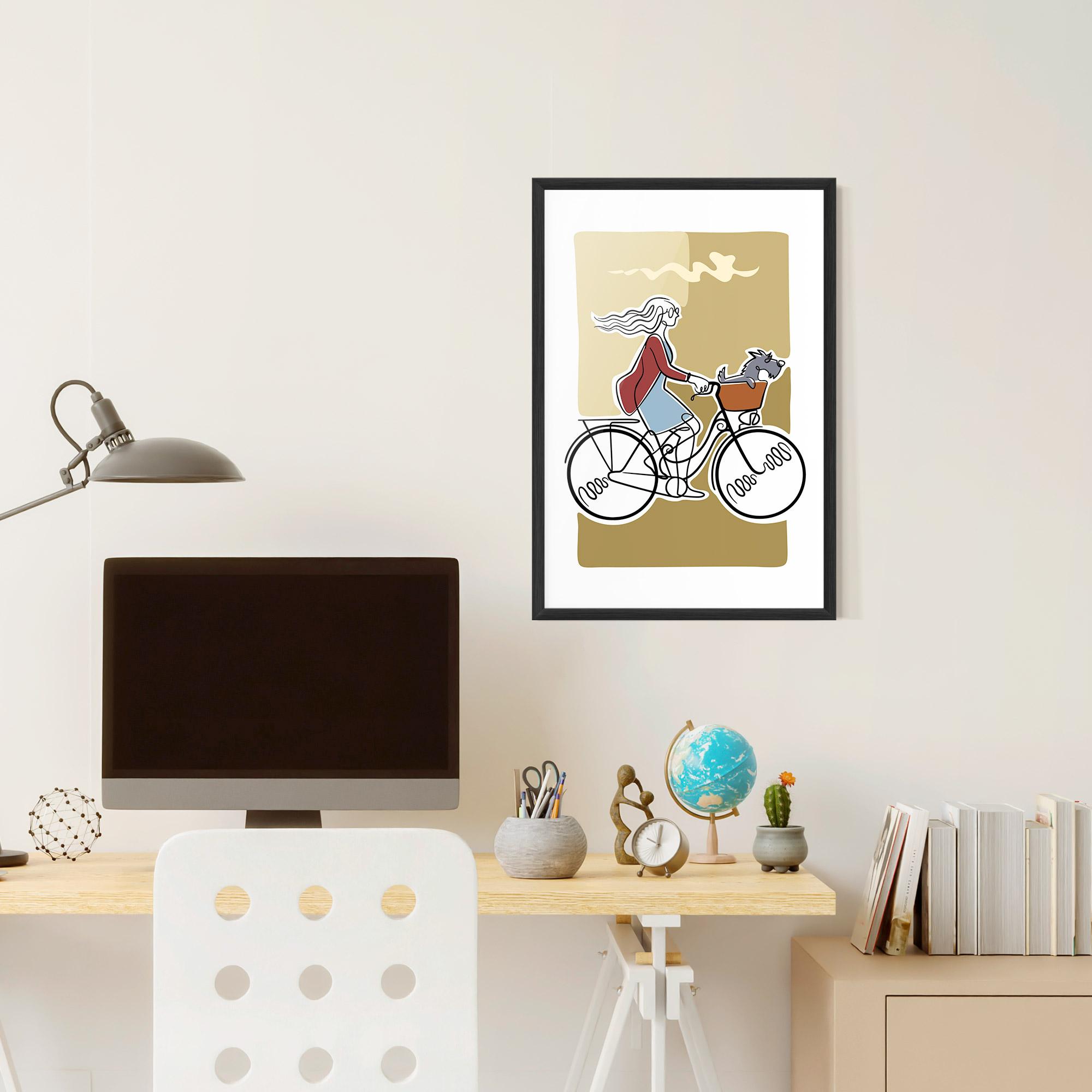 Gerahmte Poster Dog On Bike mockup 6
