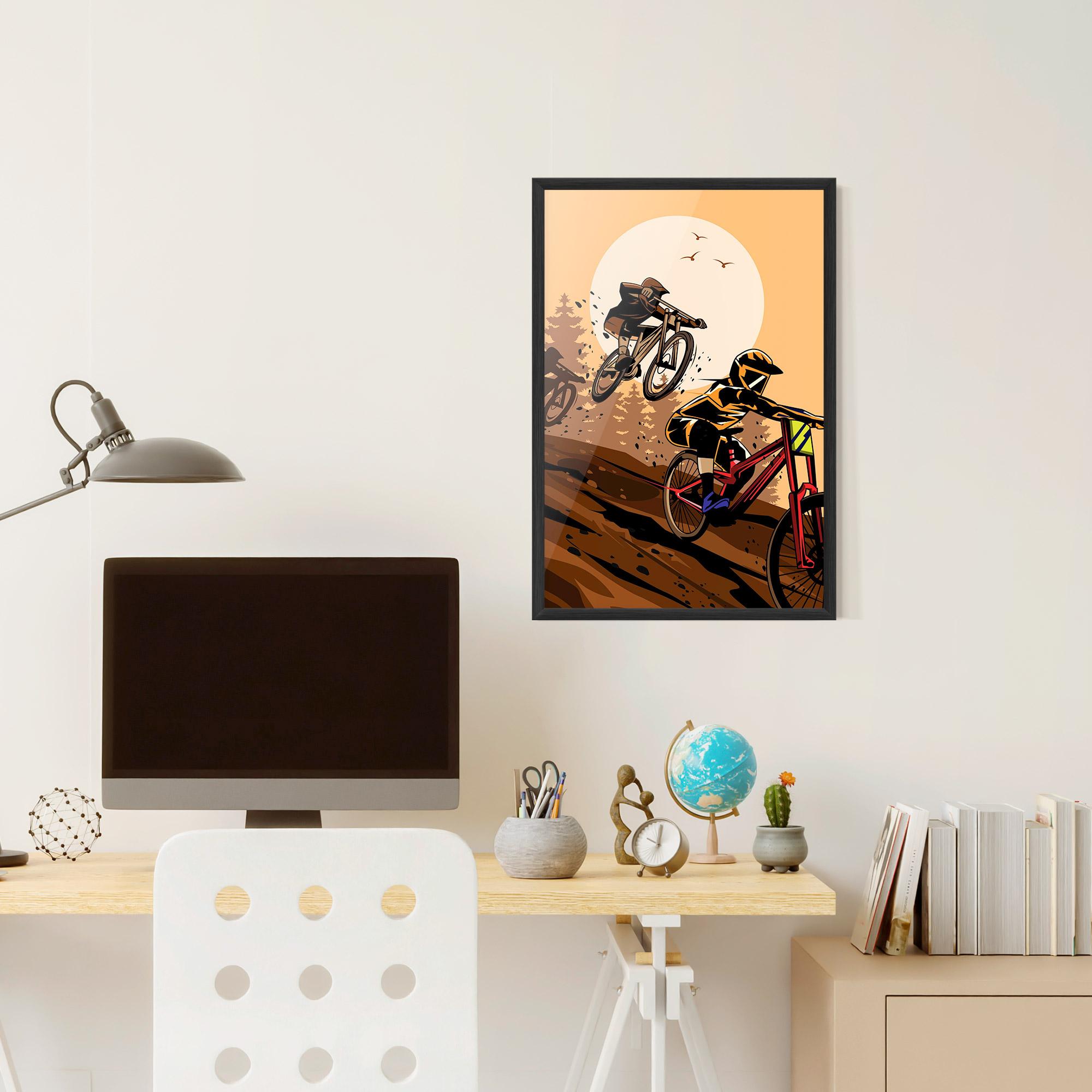 Gerahmte Poster Downhill Bike mockup 6