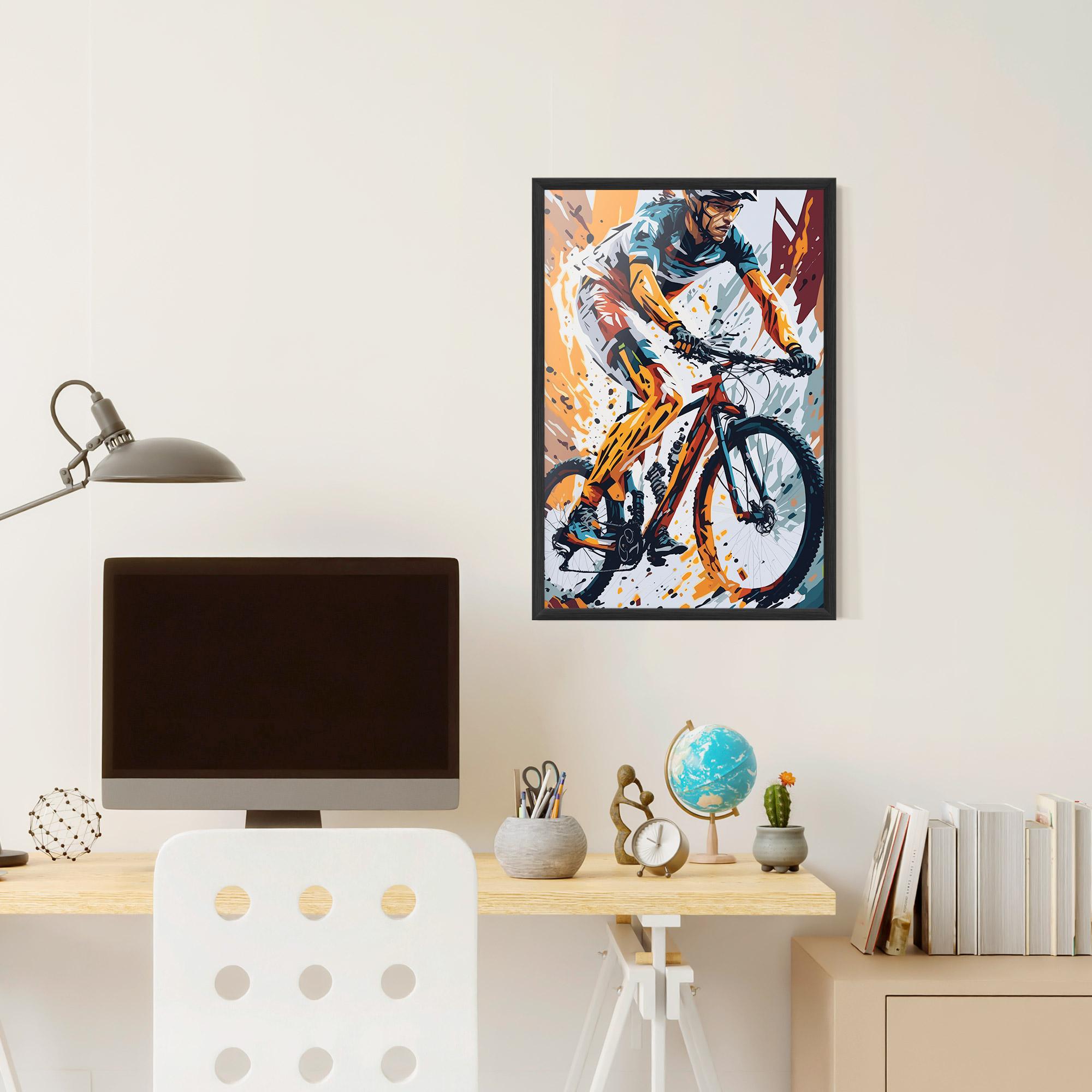 Gerahmte Poster Orange Bike Art mockup 6