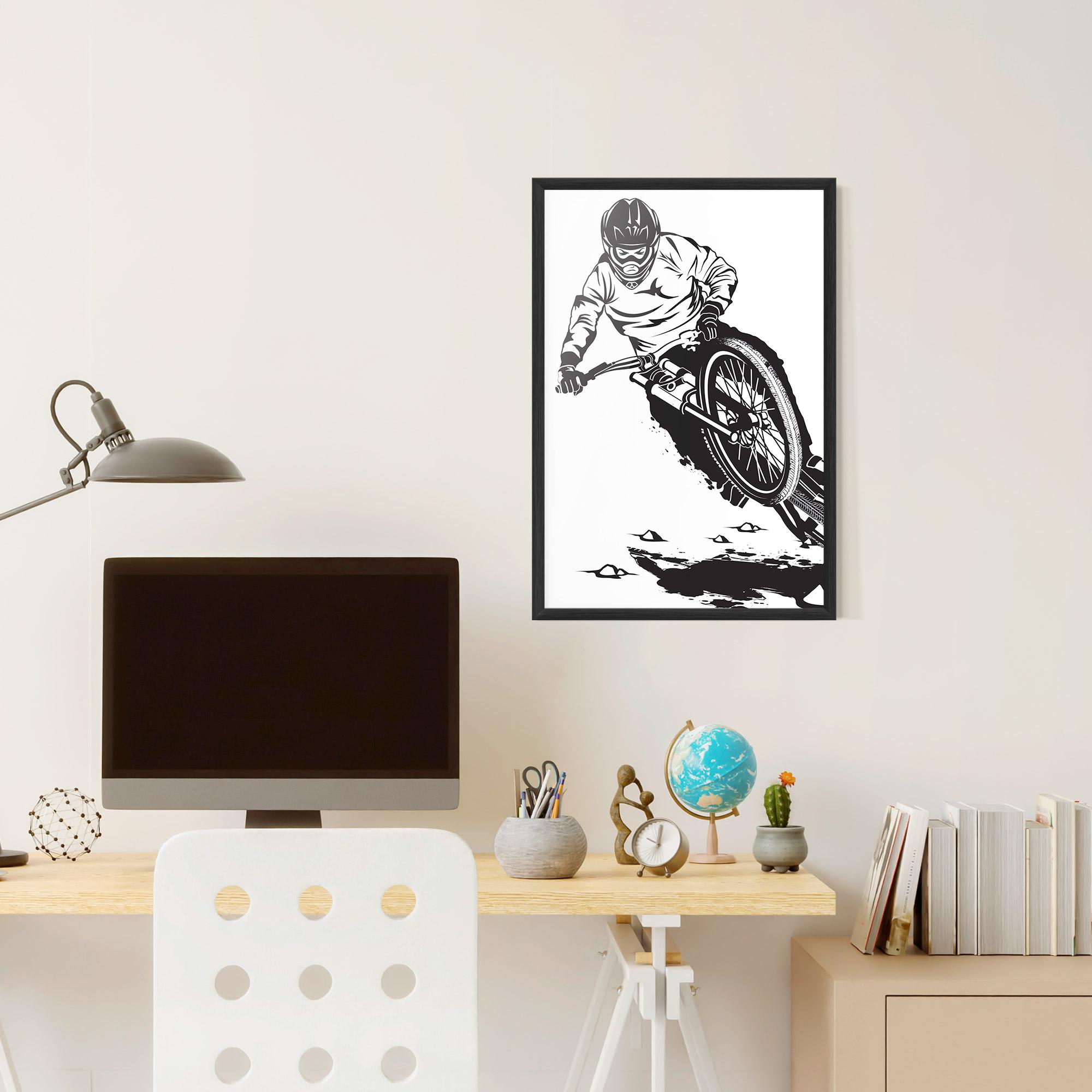 Gerahmte Poster Standing Downhill mockup 6