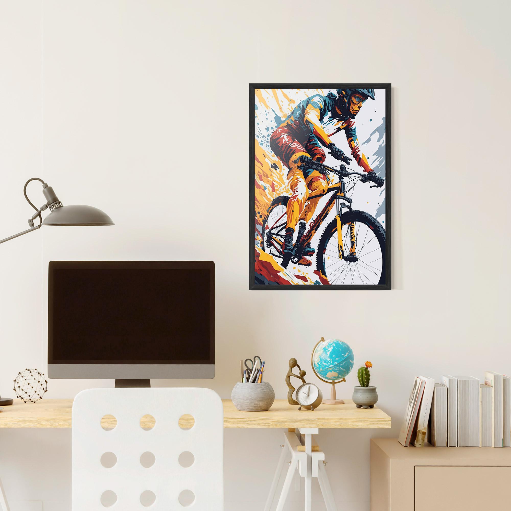 Gerahmte Poster Yellow Bike Art mockup 6