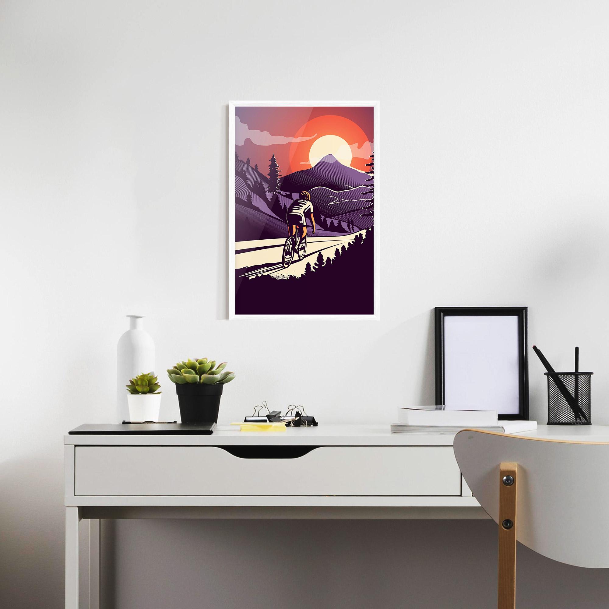 Gerahmte Poster Cycling Sunset mockup 7