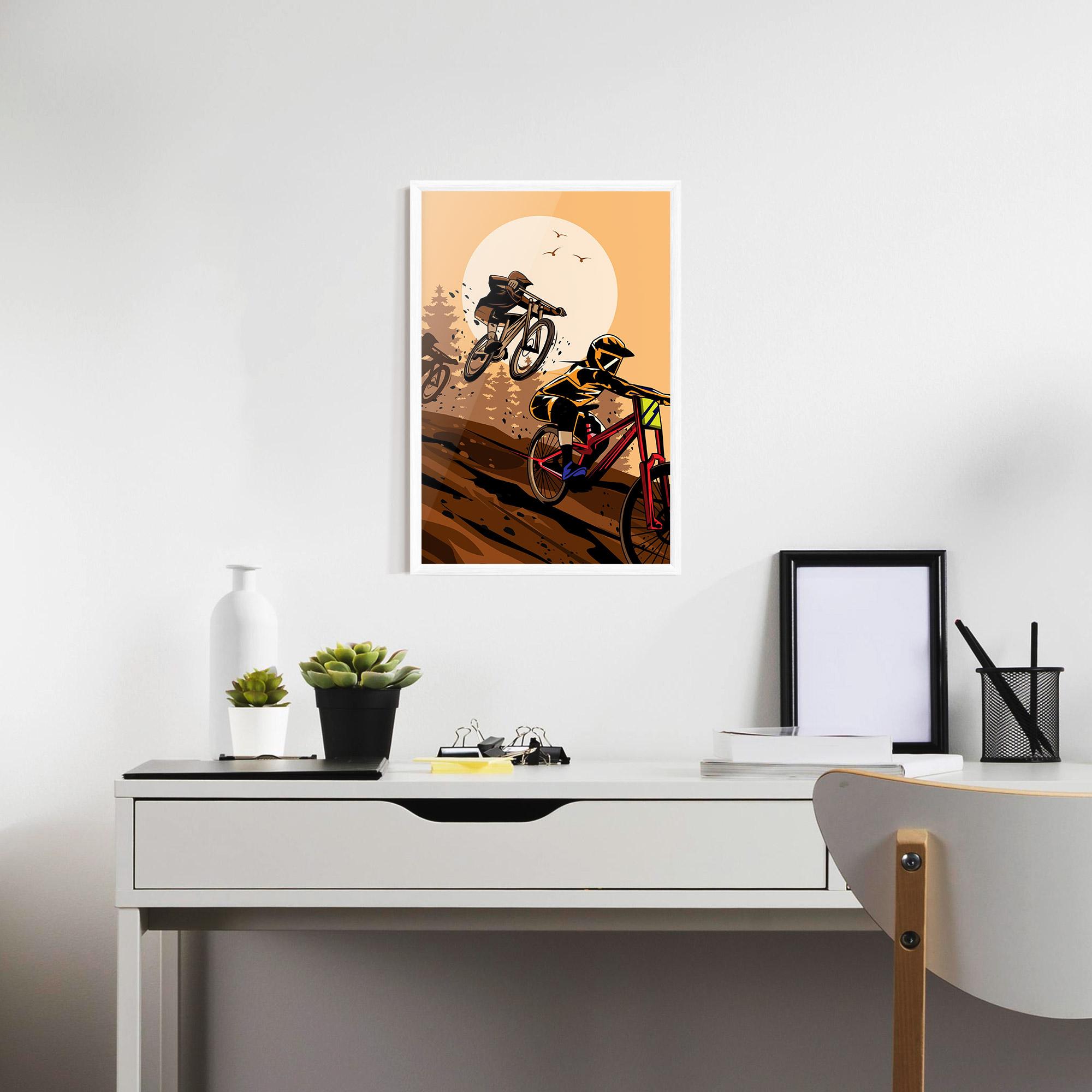 Gerahmte Poster Downhill Bike mockup 7
