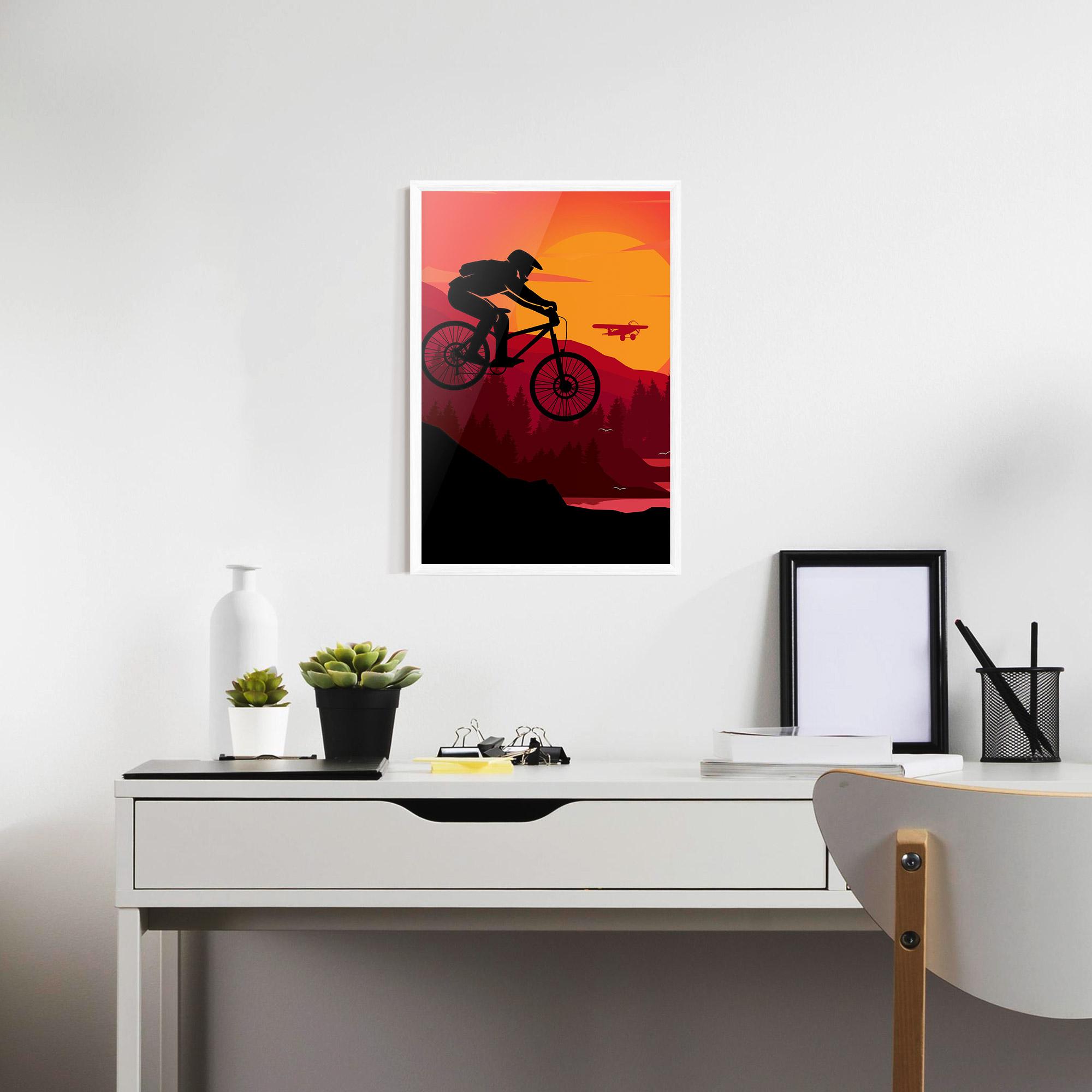 Gerahmte Poster Mountain Bike Sunset mockup 7