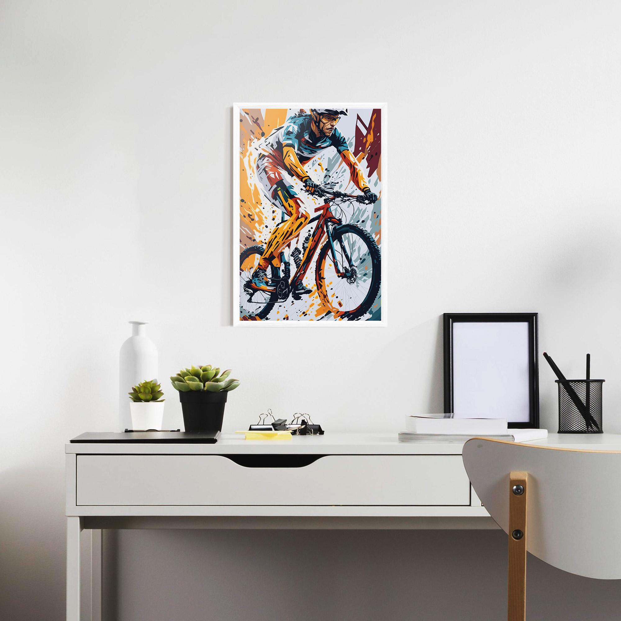 Gerahmte Poster Orange Bike Art mockup 7