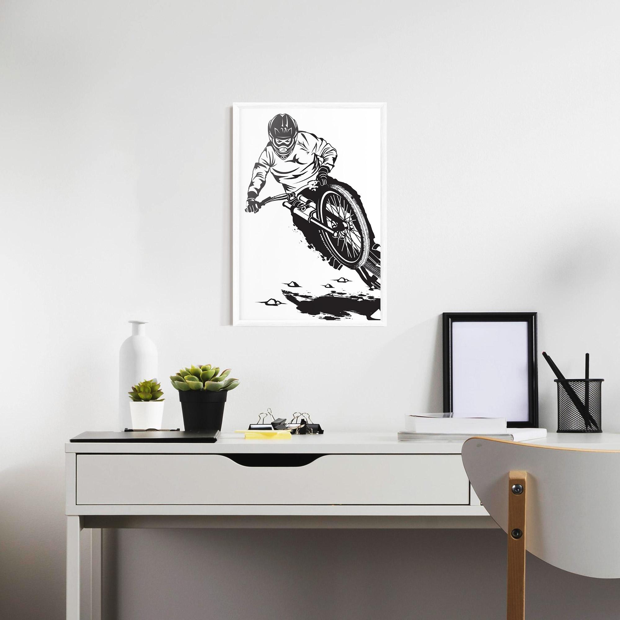 Gerahmte Poster Standing Downhill mockup 7