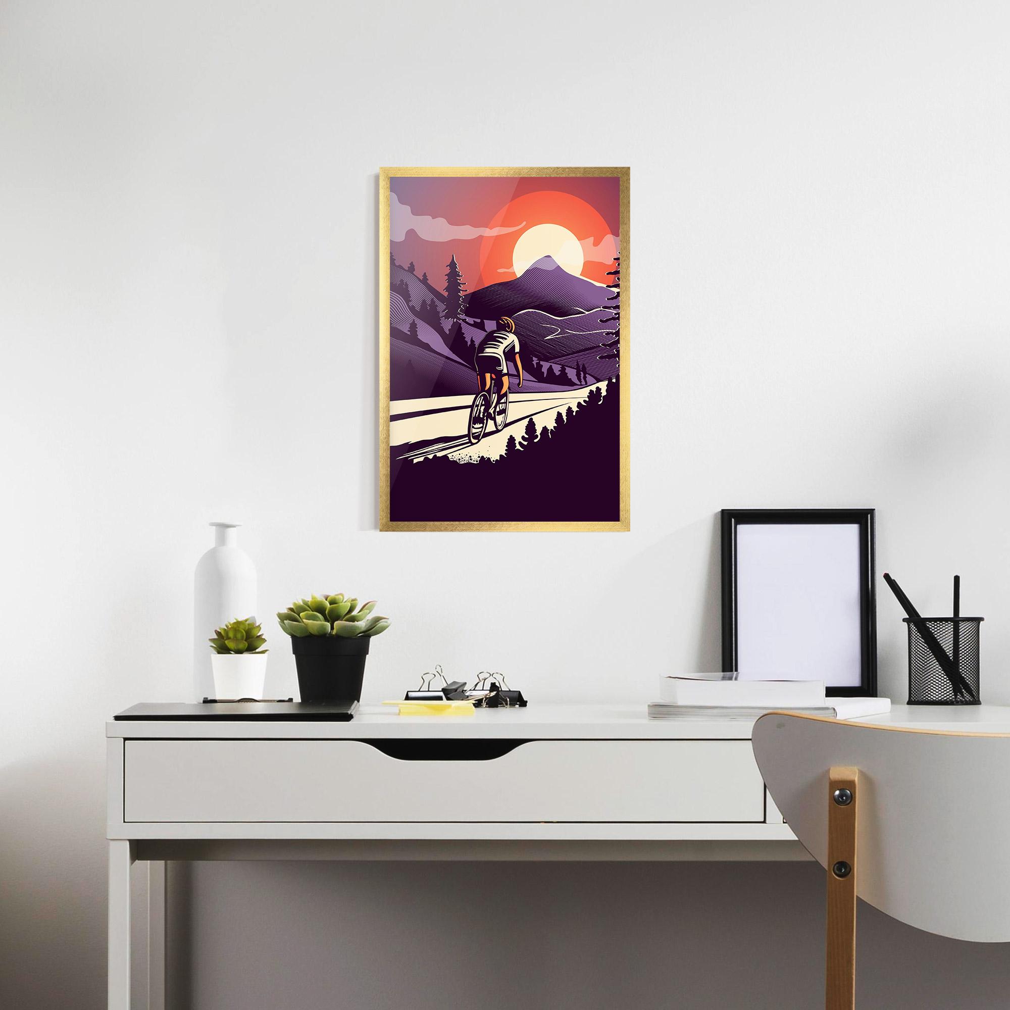 Gerahmte Poster Cycling Sunset mockup 7