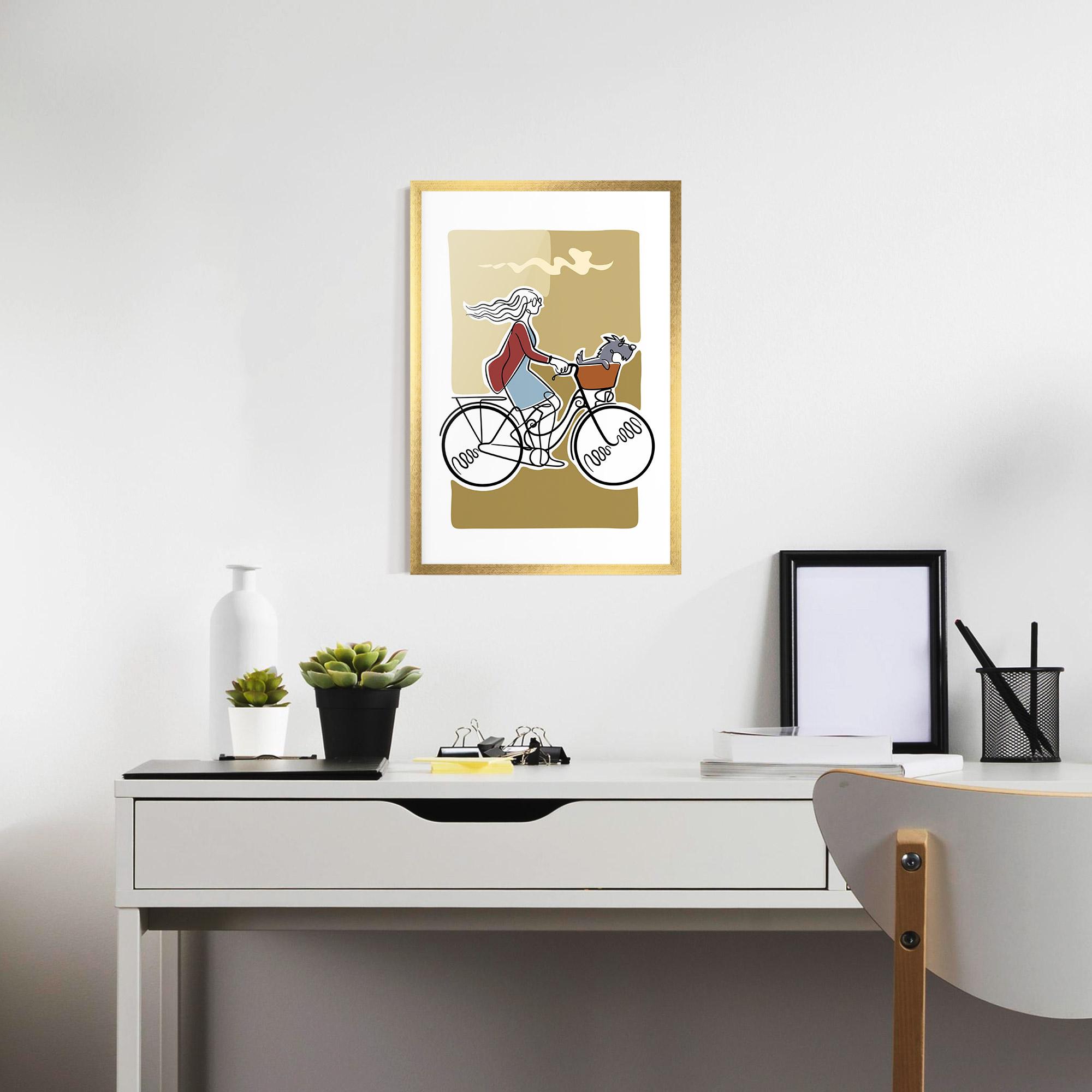Gerahmte Poster Dog On Bike mockup 7
